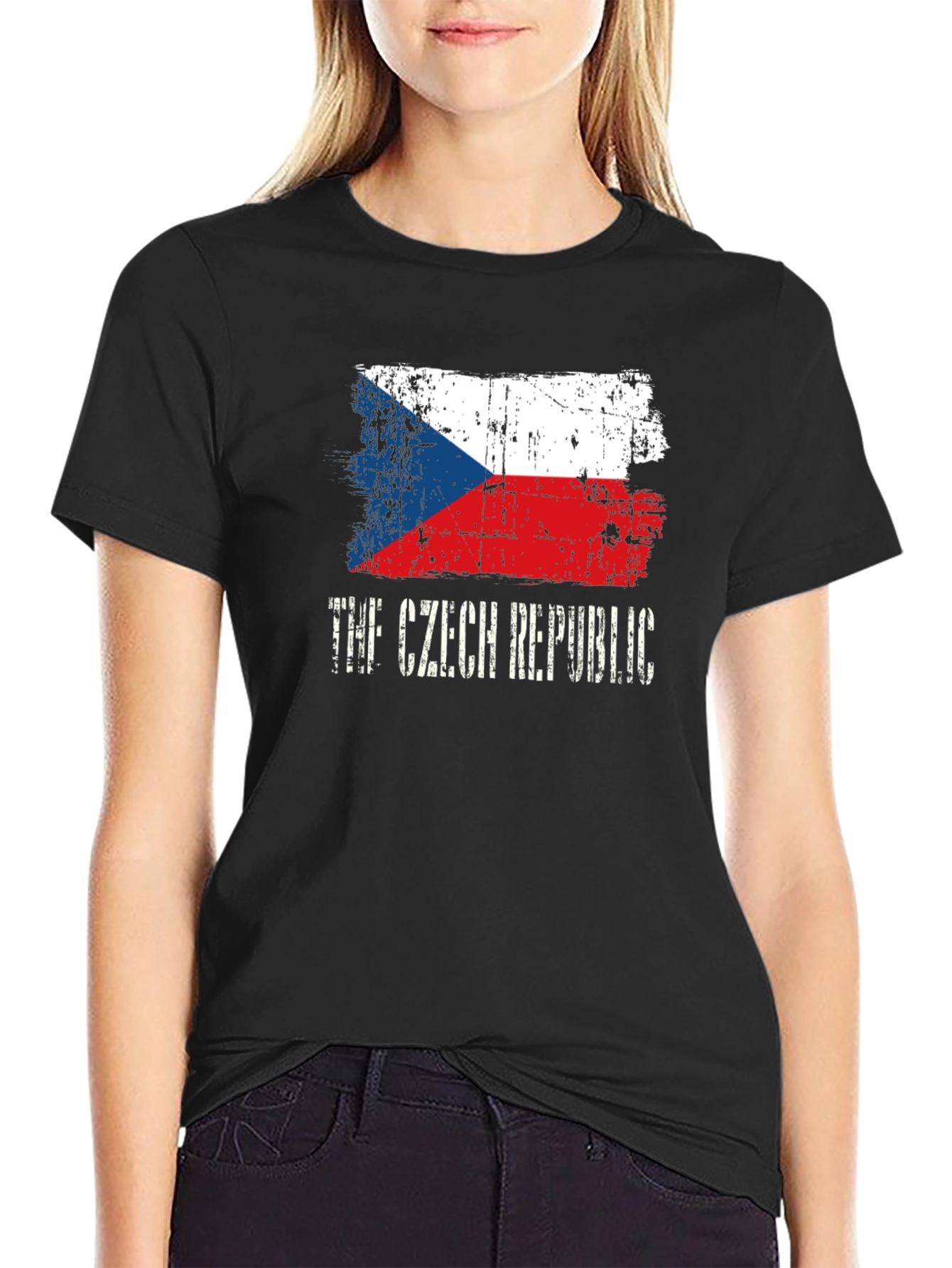 Czech Republic Flag T-Shirt - Distressed Design