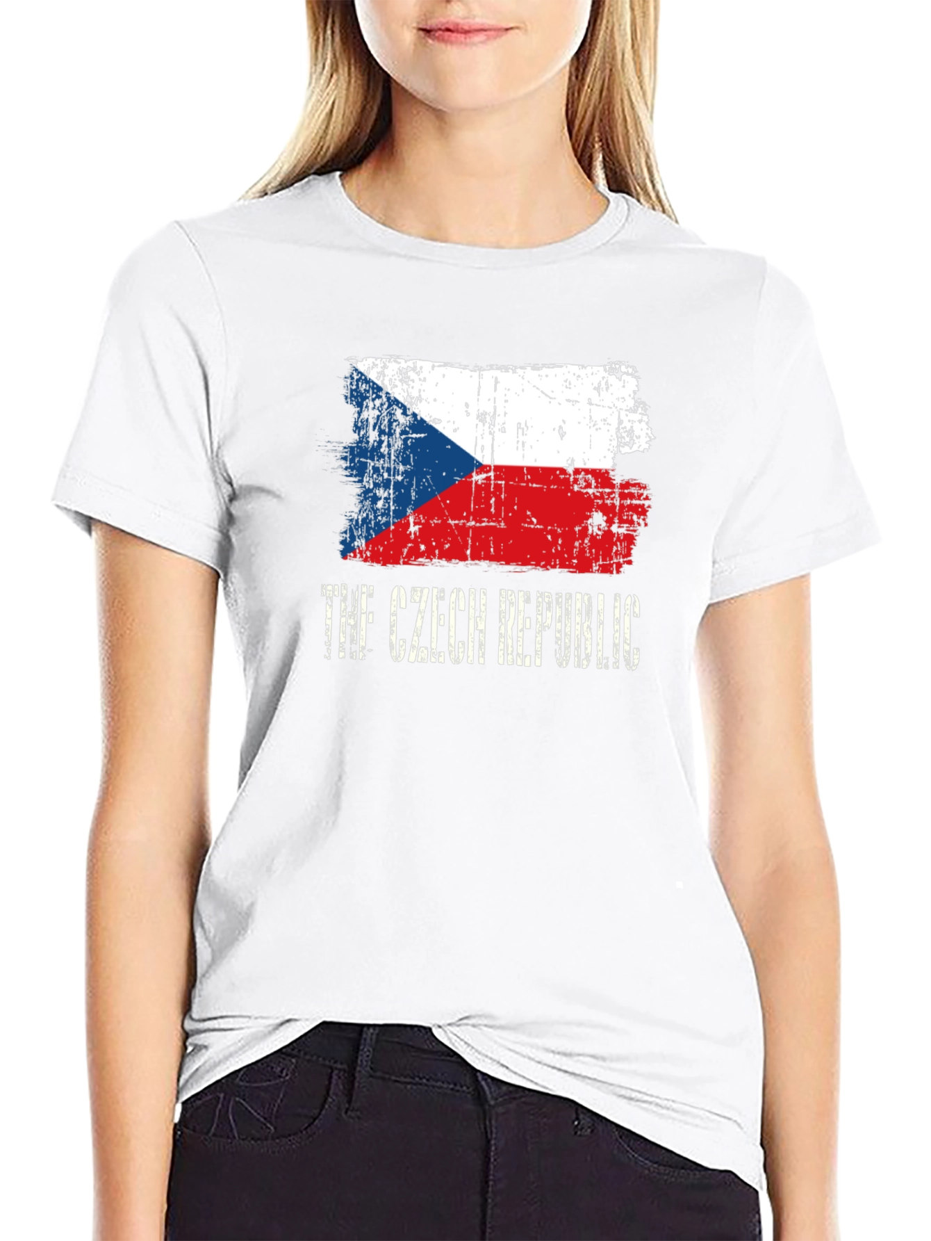 Czech Republic Flag T-Shirt - Distressed Design