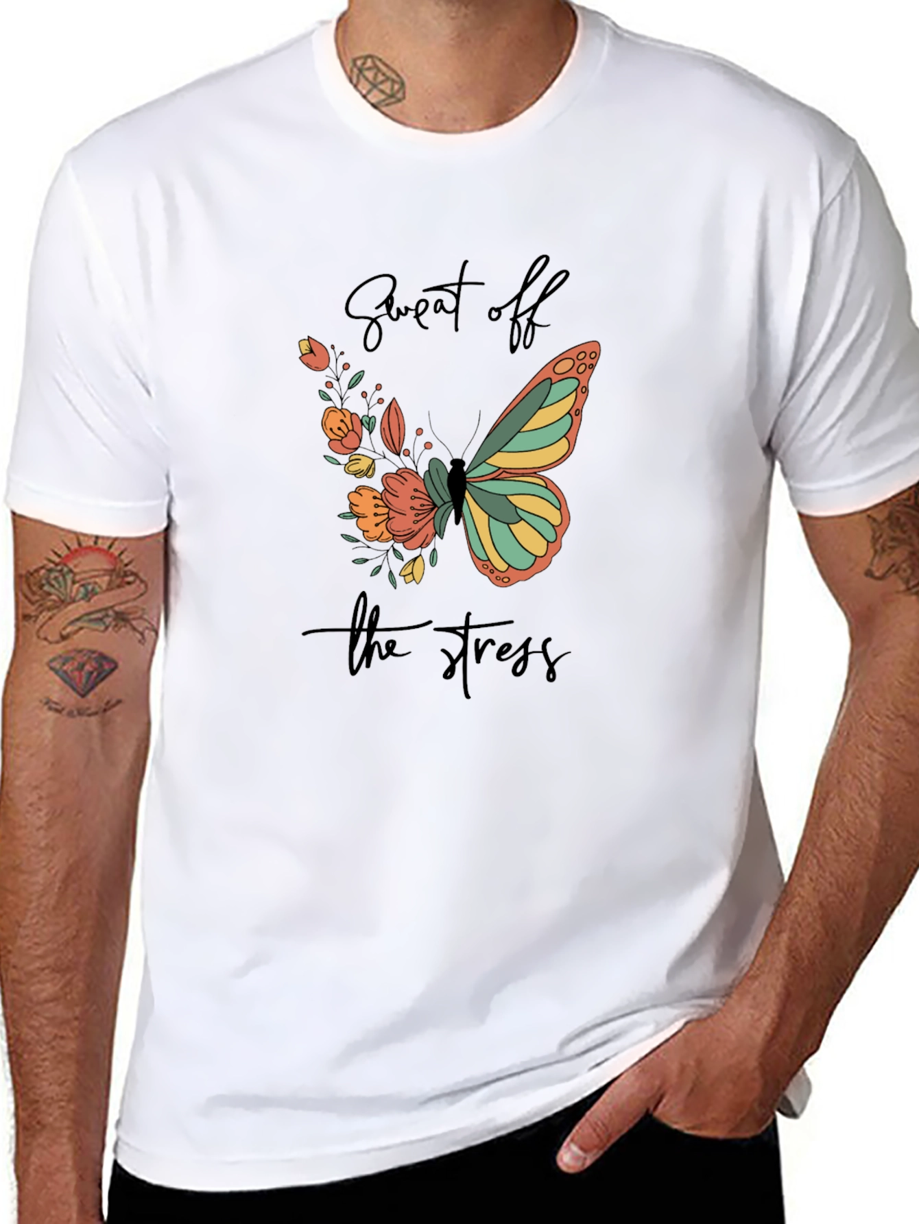 Sweat Off the Stress Butterfly Tee