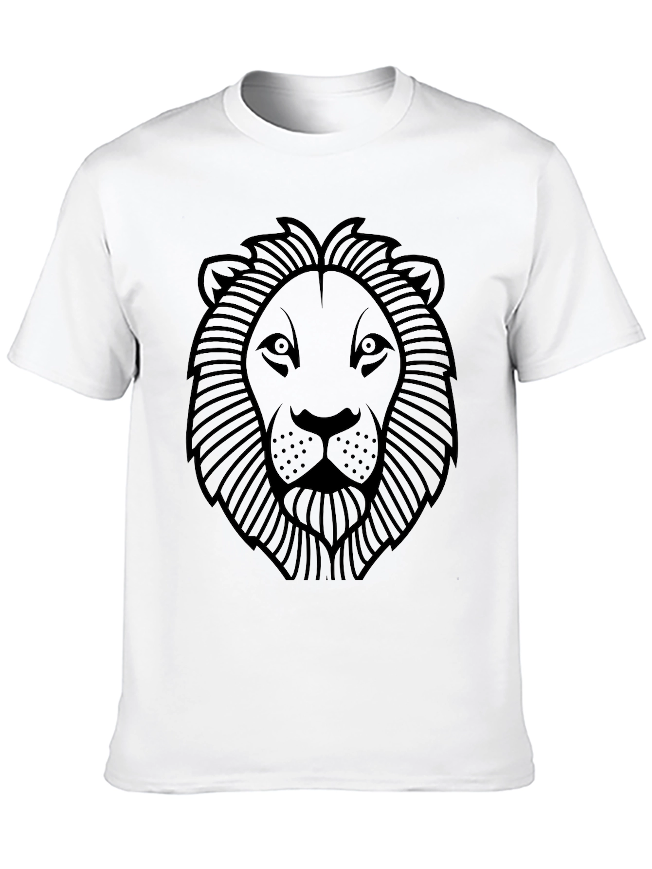 Lion Head Graphic Print Black T-Shirt