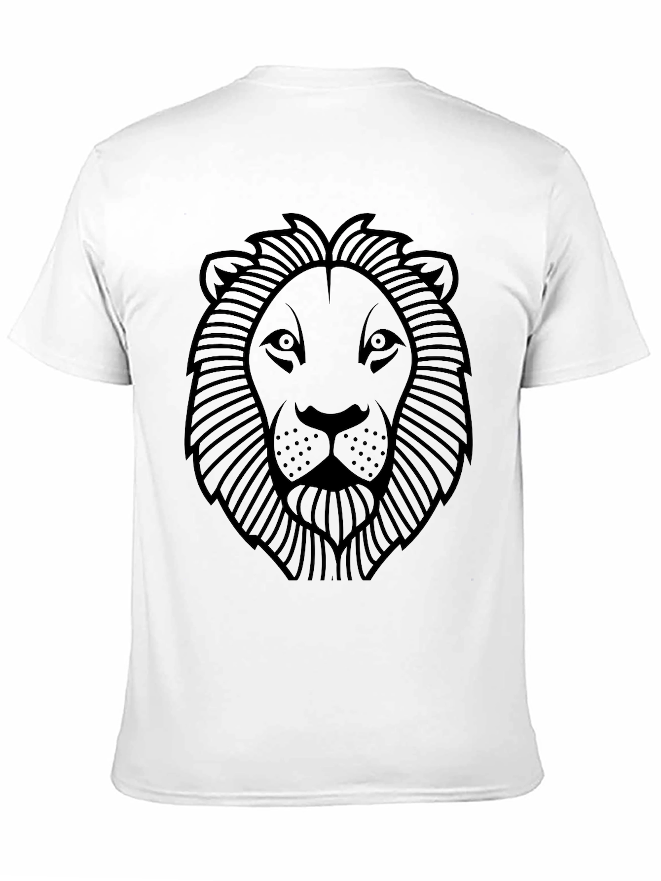 Lion Head Graphic Print Black T-Shirt