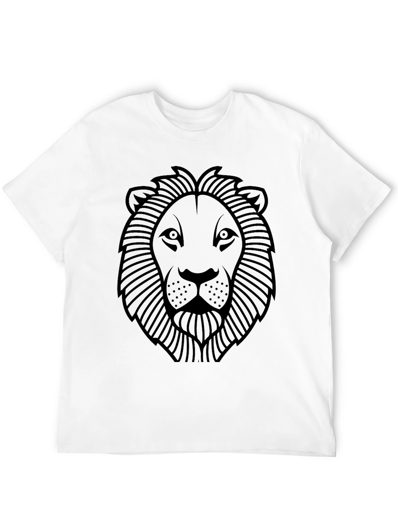 Lion Head Graphic Print Black T-Shirt