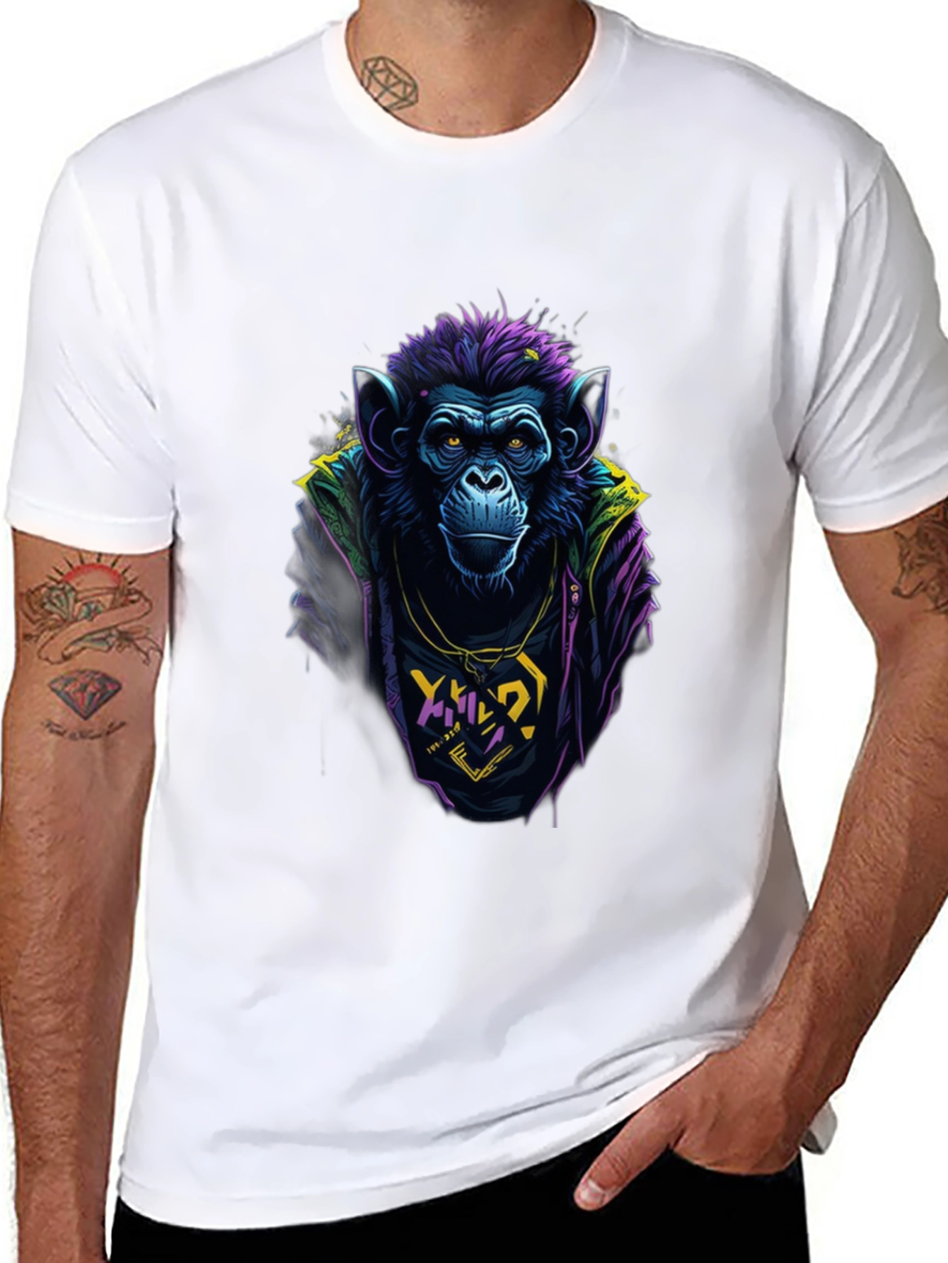 Cool Monkey Graphic Tee - Mens Black T-Shirt