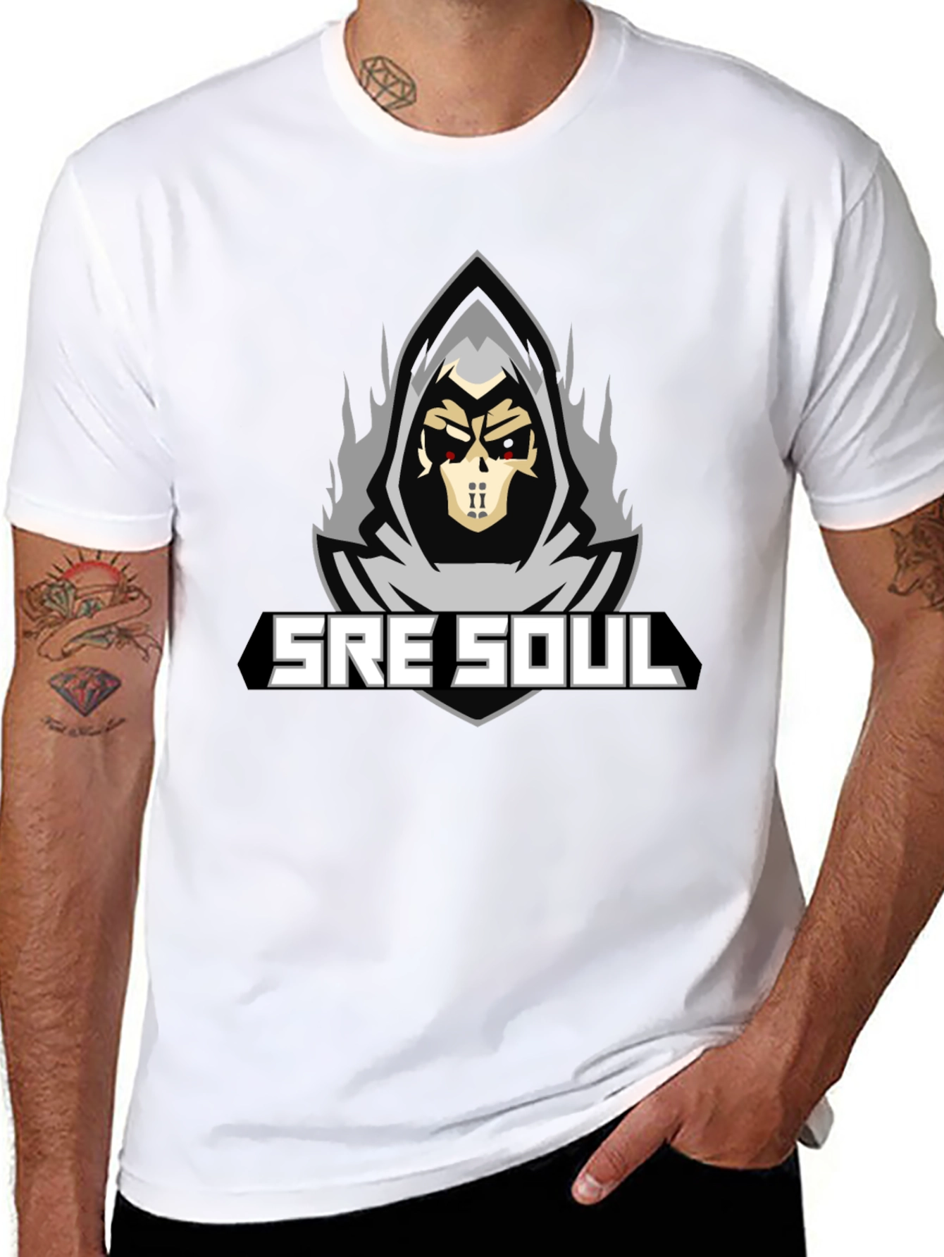 SRE SOUL Graphic T-Shirt - Grim Reaper Design