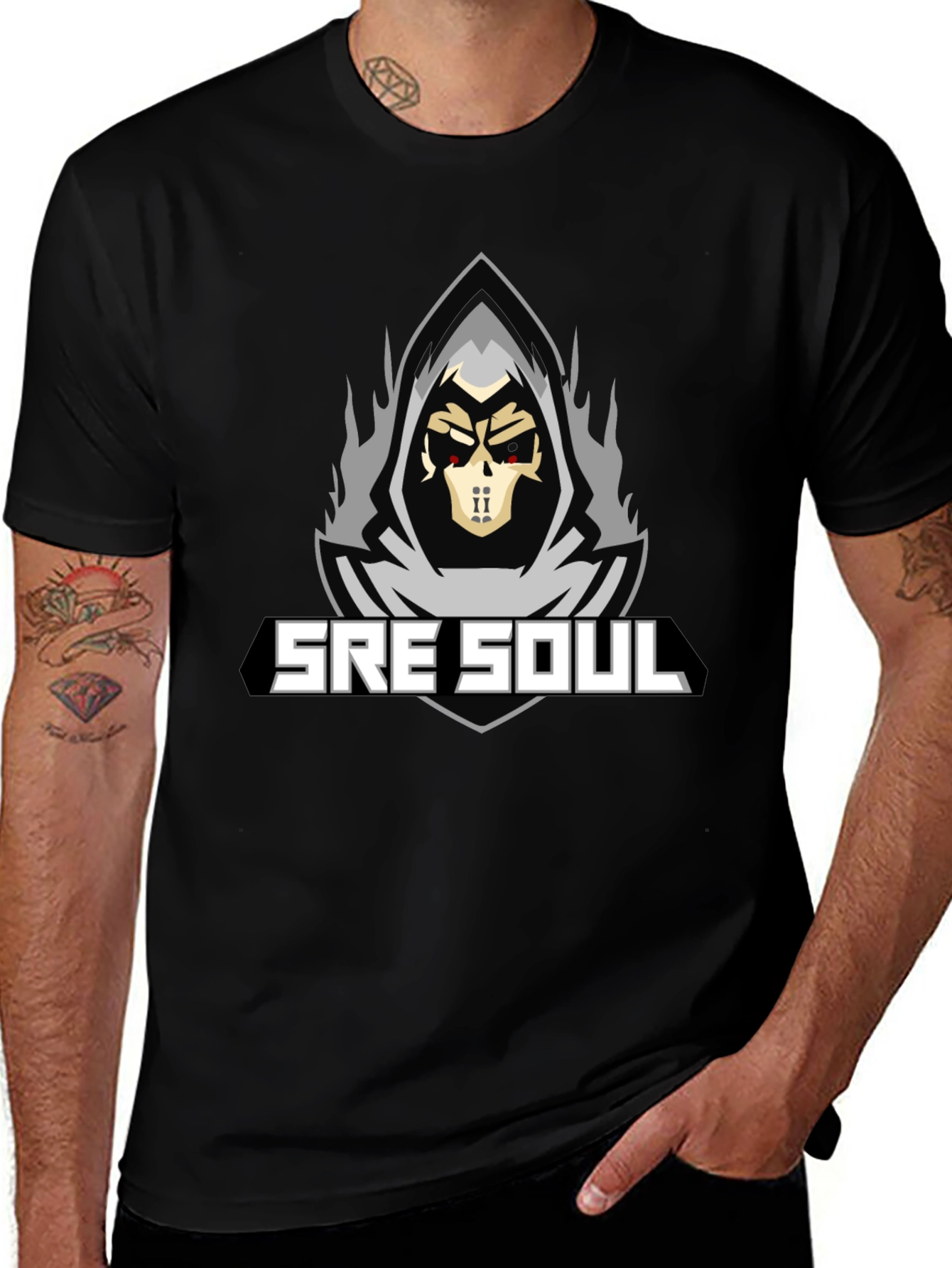SRE SOUL Graphic T-Shirt - Grim Reaper Design