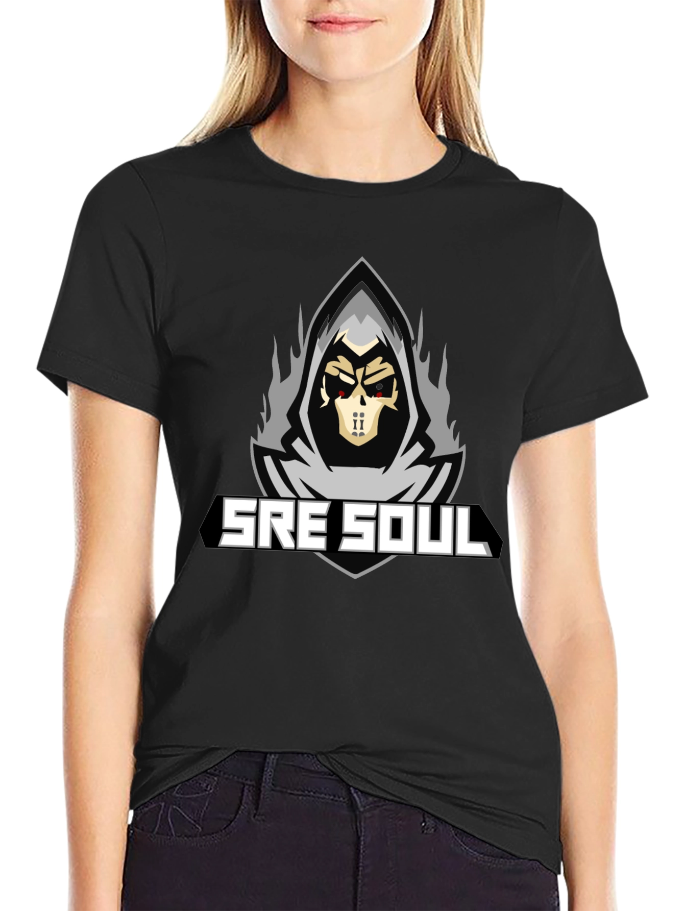 SRE SOUL Graphic T-Shirt - Grim Reaper Design