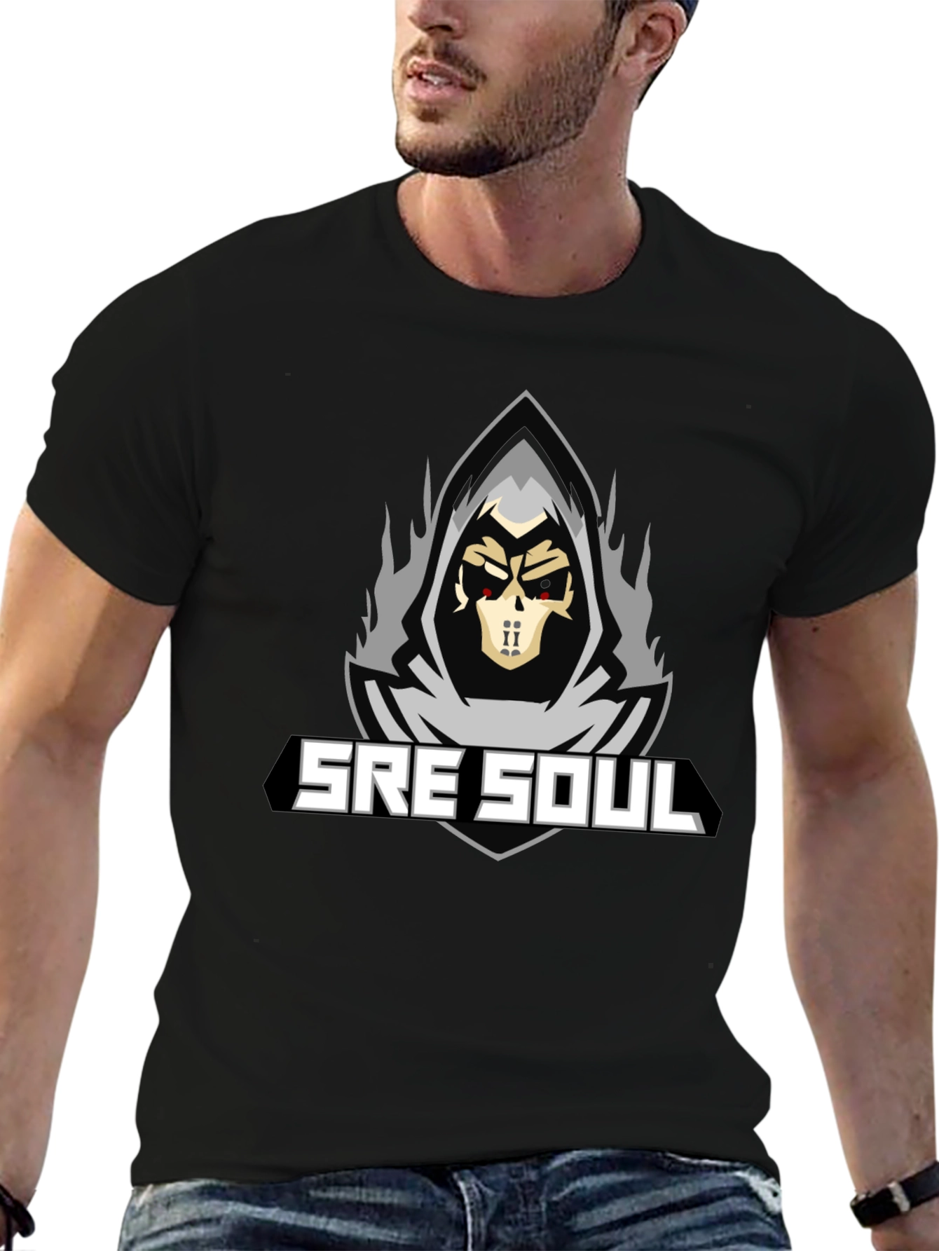 SRE SOUL Graphic T-Shirt - Grim Reaper Design