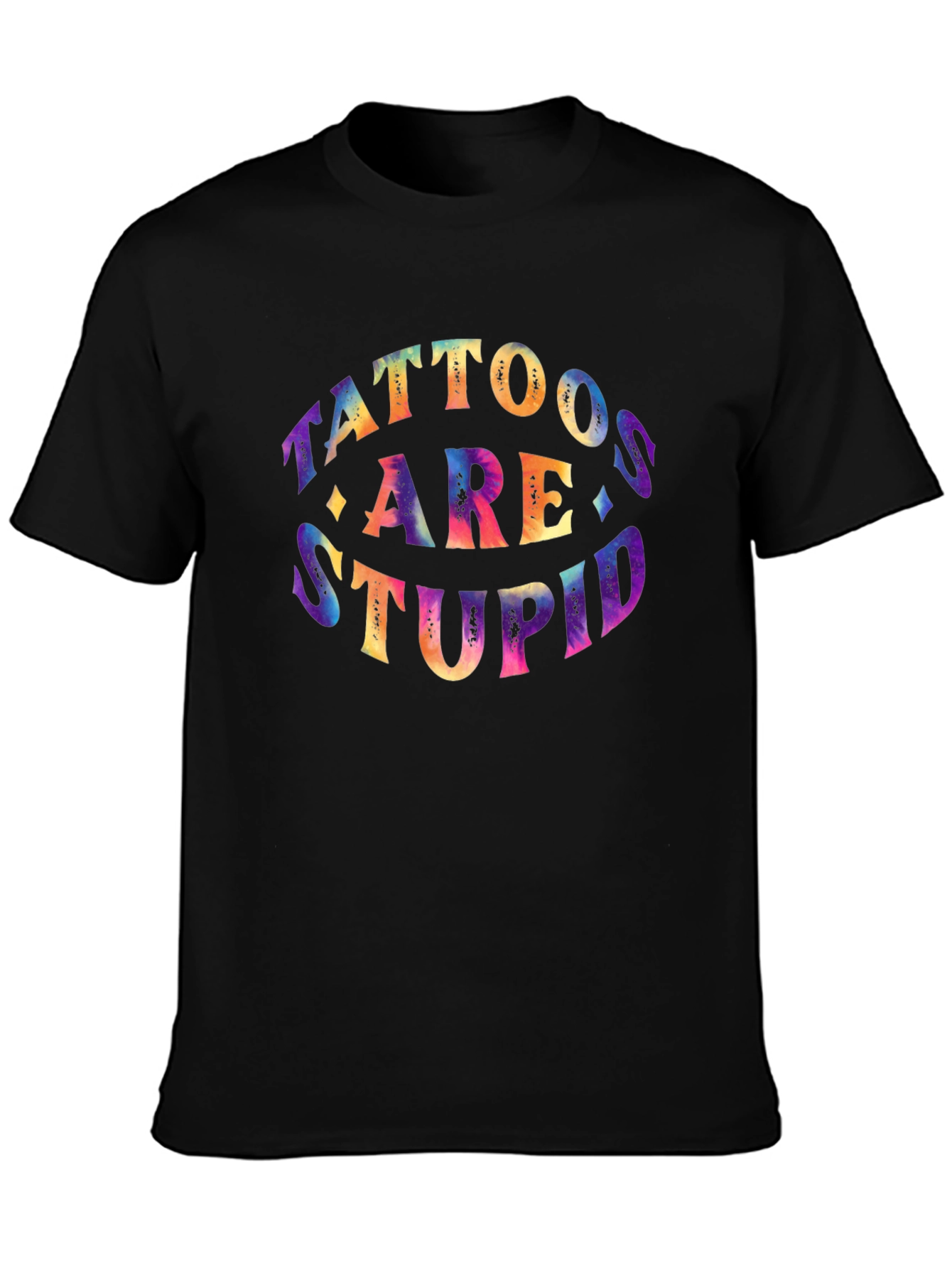 Tattoos Are Stupid Graphic Tee - Black Cotton T-Shirt