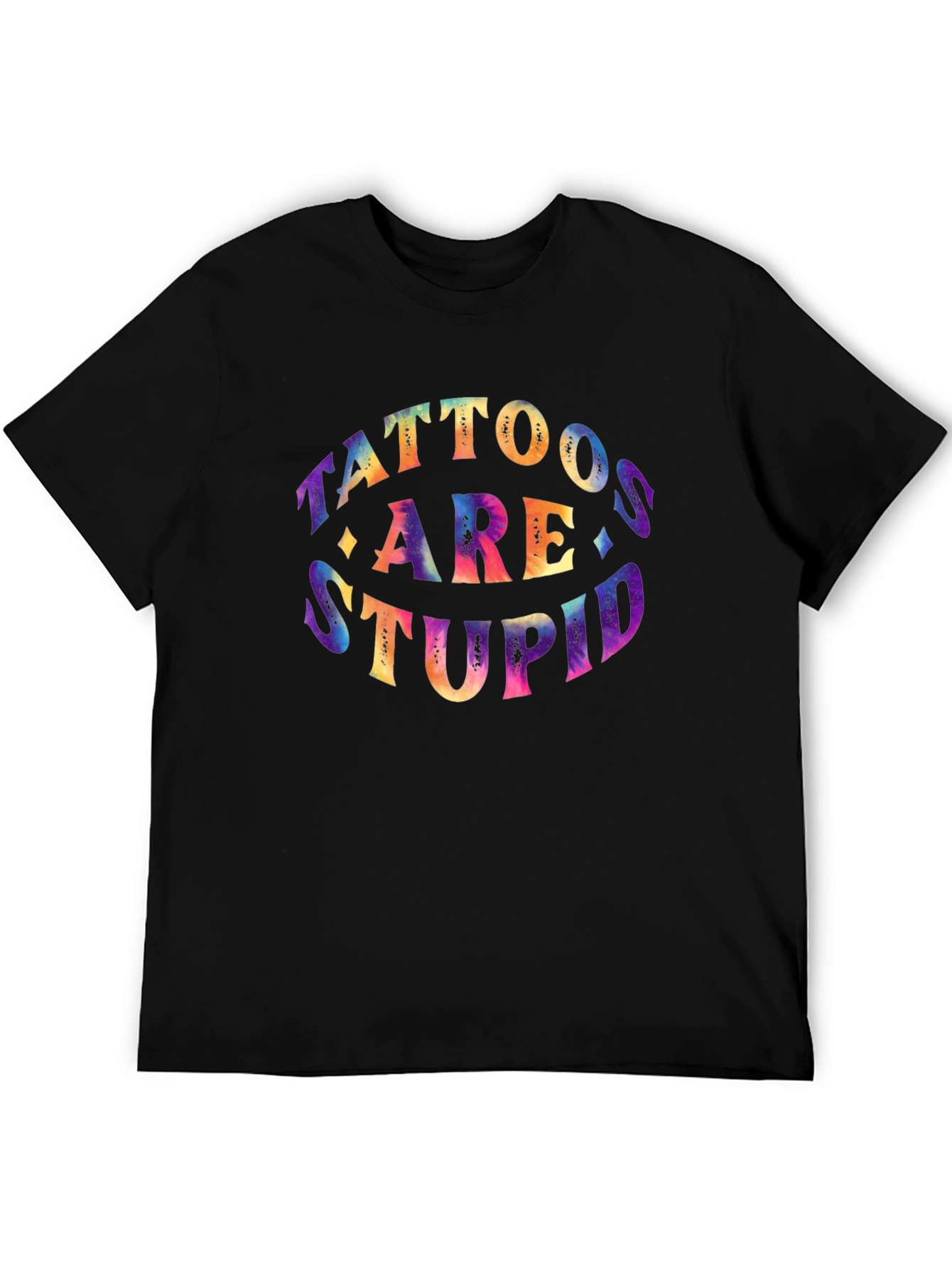 Tattoos Are Stupid Graphic Tee - Black Cotton T-Shirt