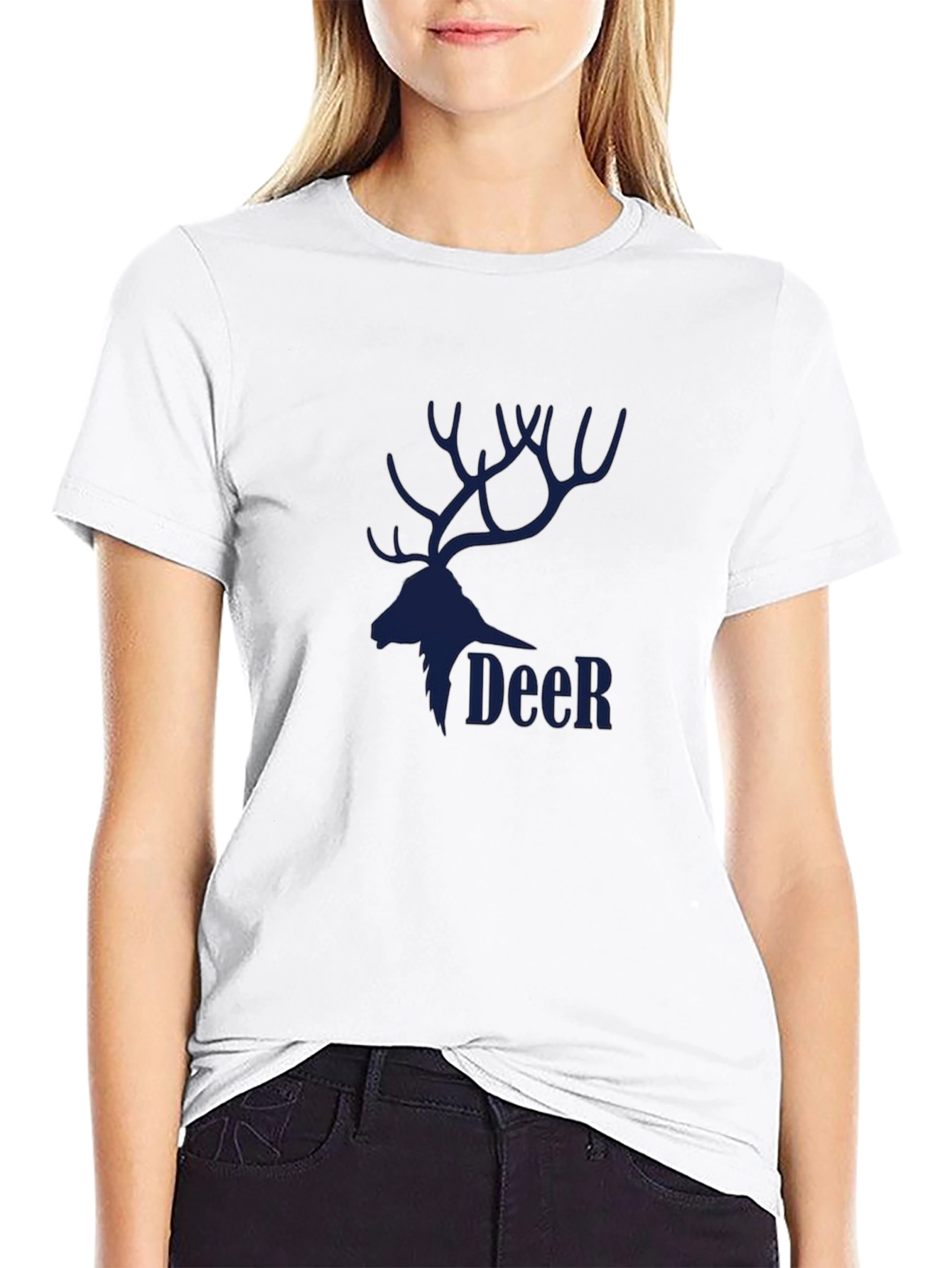Black Deer Graphic T-Shirt for Men