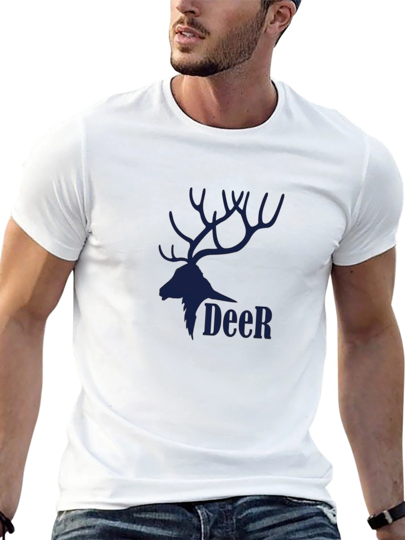 Black Deer Graphic T-Shirt for Men