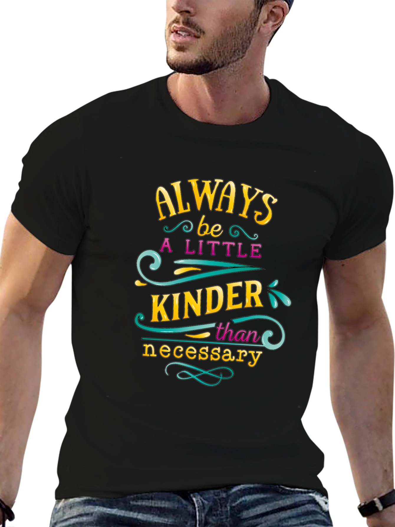 Always Be Kinder Black Graphic Tee