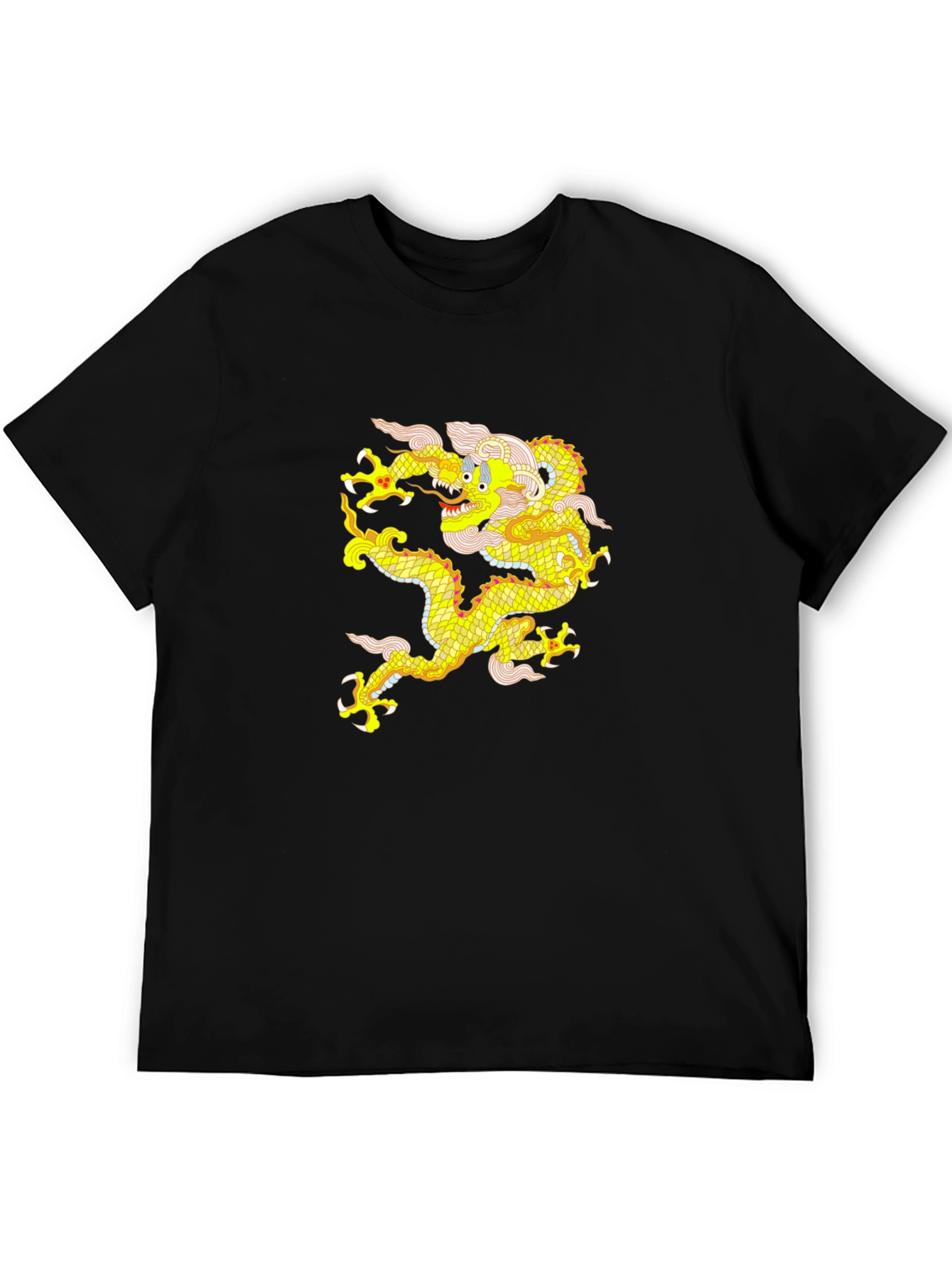Golden Dragon Graphic Tee - Mens Black T-Shirt