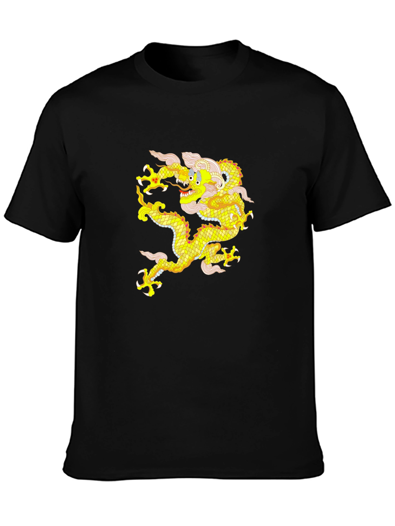 Golden Dragon Graphic Tee - Mens Black T-Shirt