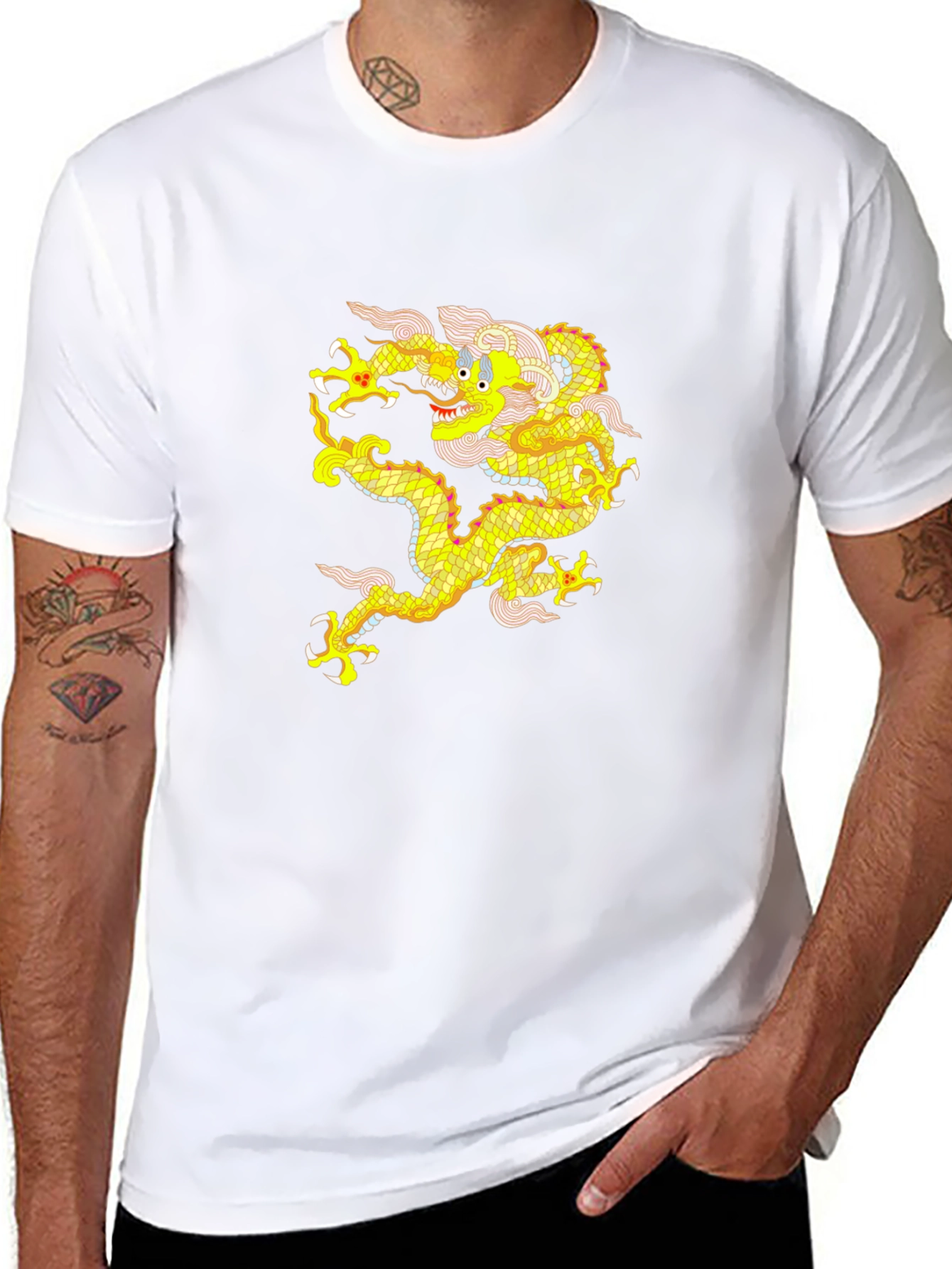 Golden Dragon Graphic Tee - Mens Black T-Shirt