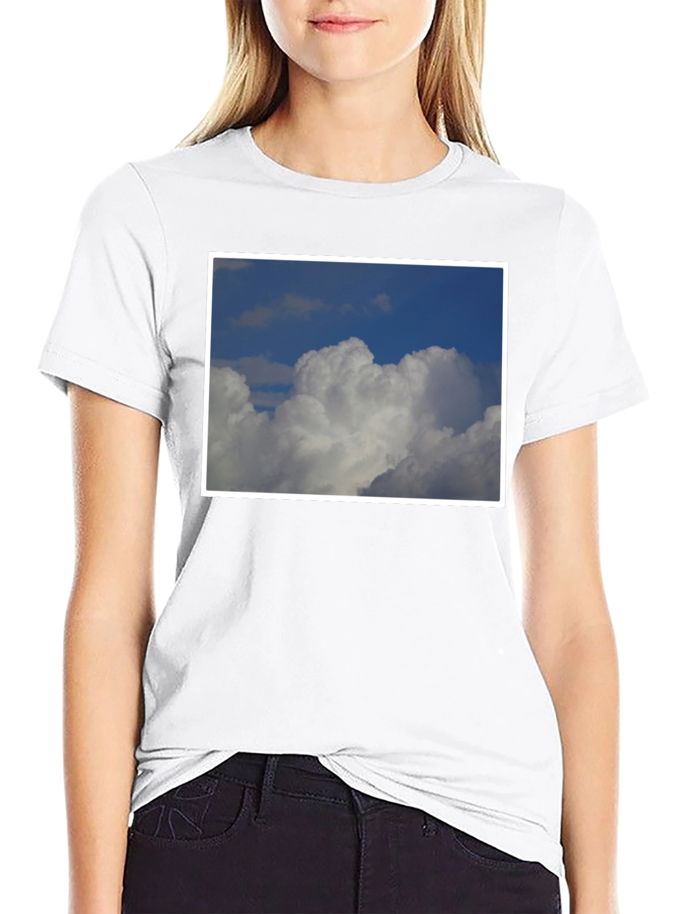 Cloudscape Graphic Tee - Soft Black Cotton Comfort