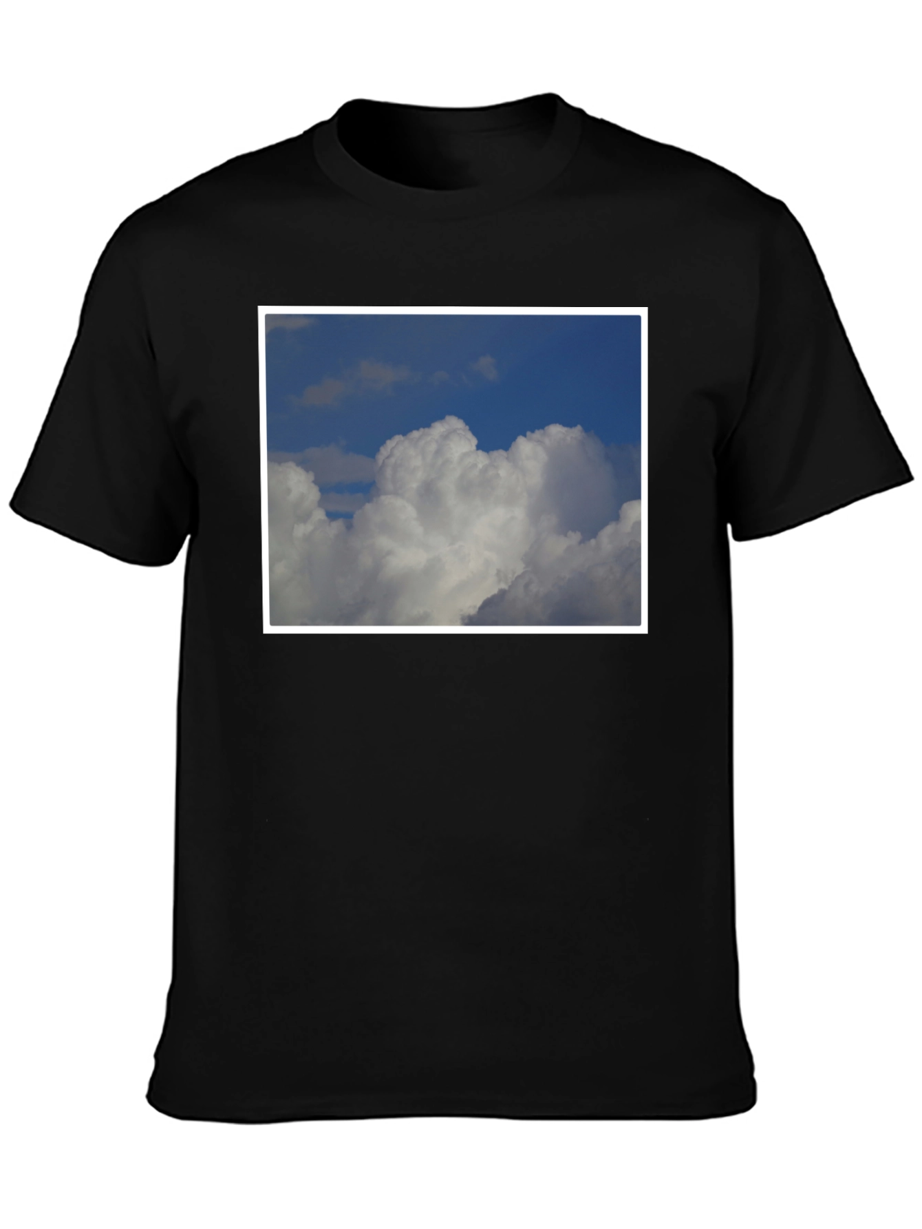 Cloudscape Graphic Tee - Soft Black Cotton Comfort
