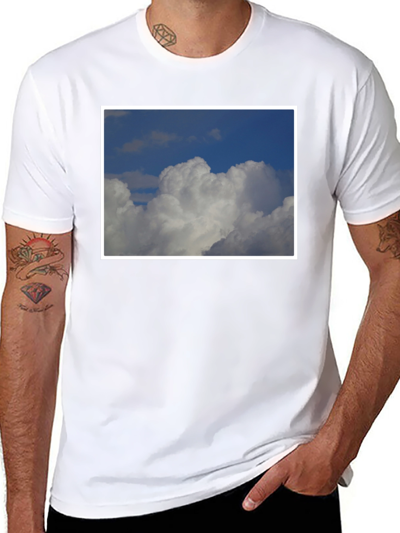 Cloudscape Graphic Tee - Soft Black Cotton Comfort
