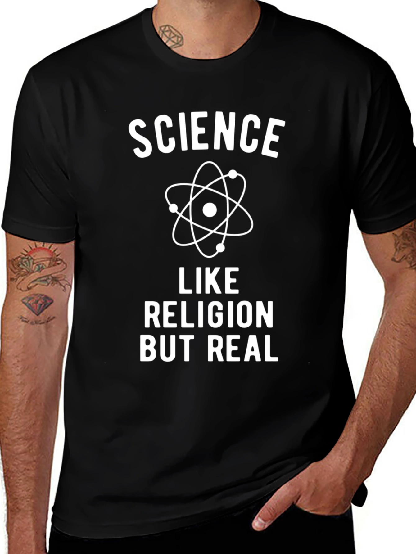 Science Like Religion But Real Graphic T-Shirt
