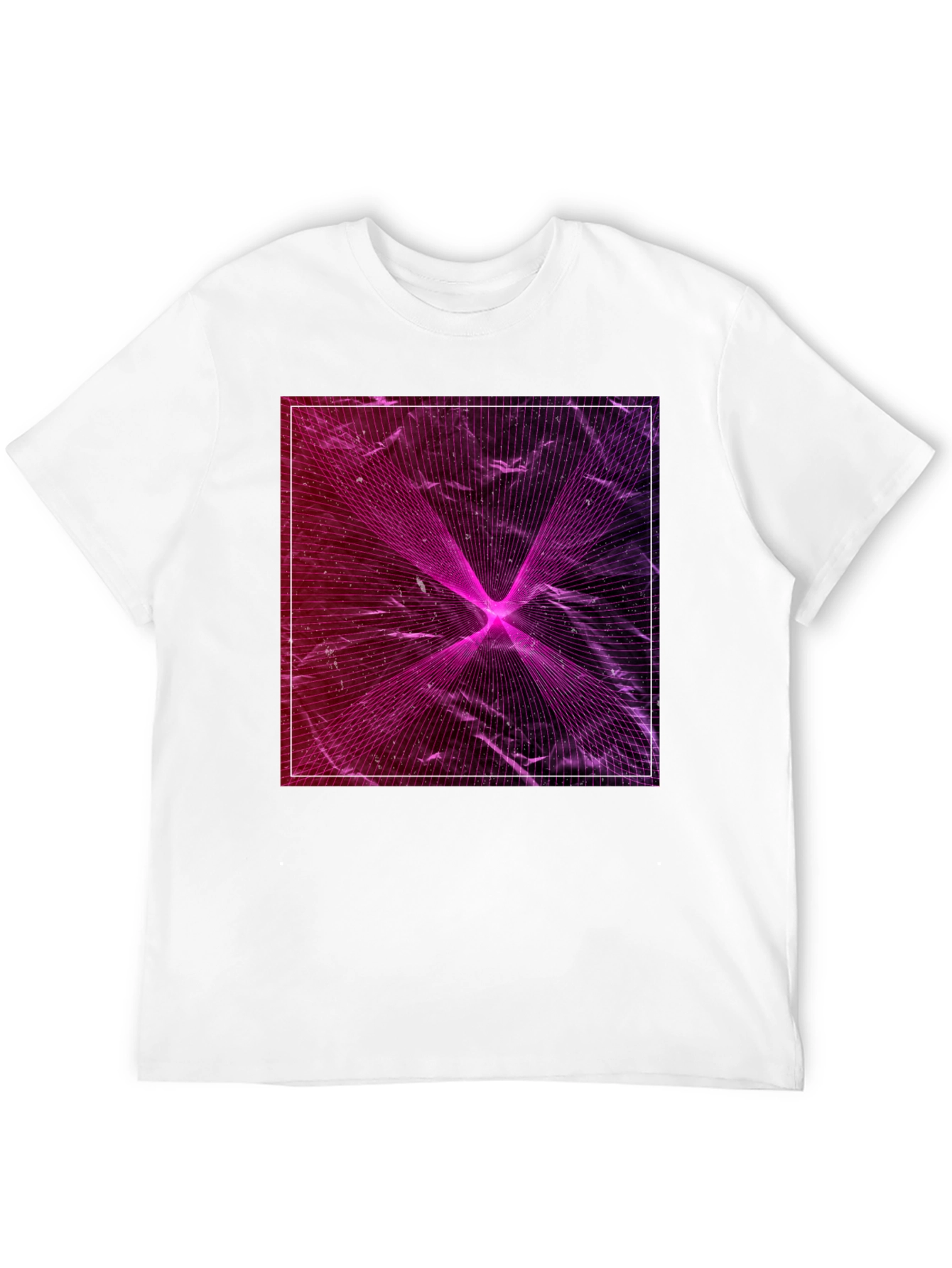 Geometric Laser Print Black T-Shirt