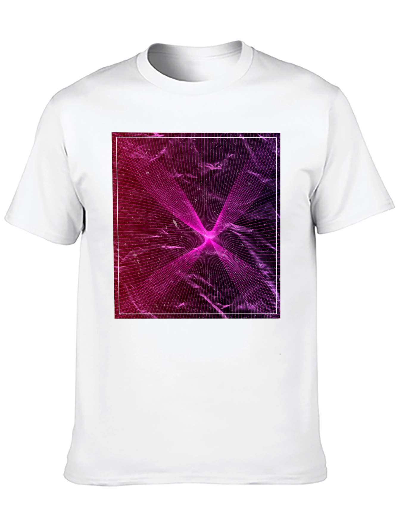 Geometric Laser Print Black T-Shirt