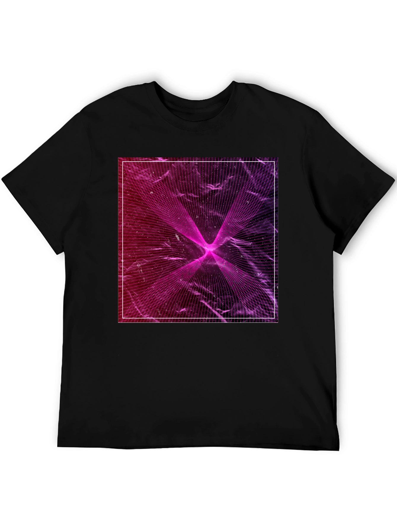 Geometric Laser Print Black T-Shirt