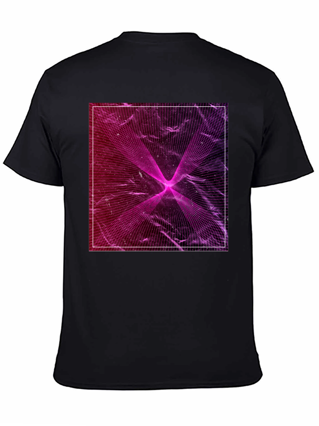 Geometric Laser Print Black T-Shirt