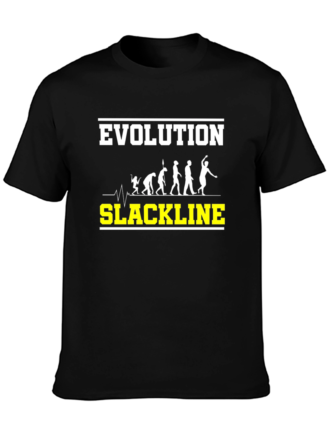 Evolution of Slackline Black T-Shirt