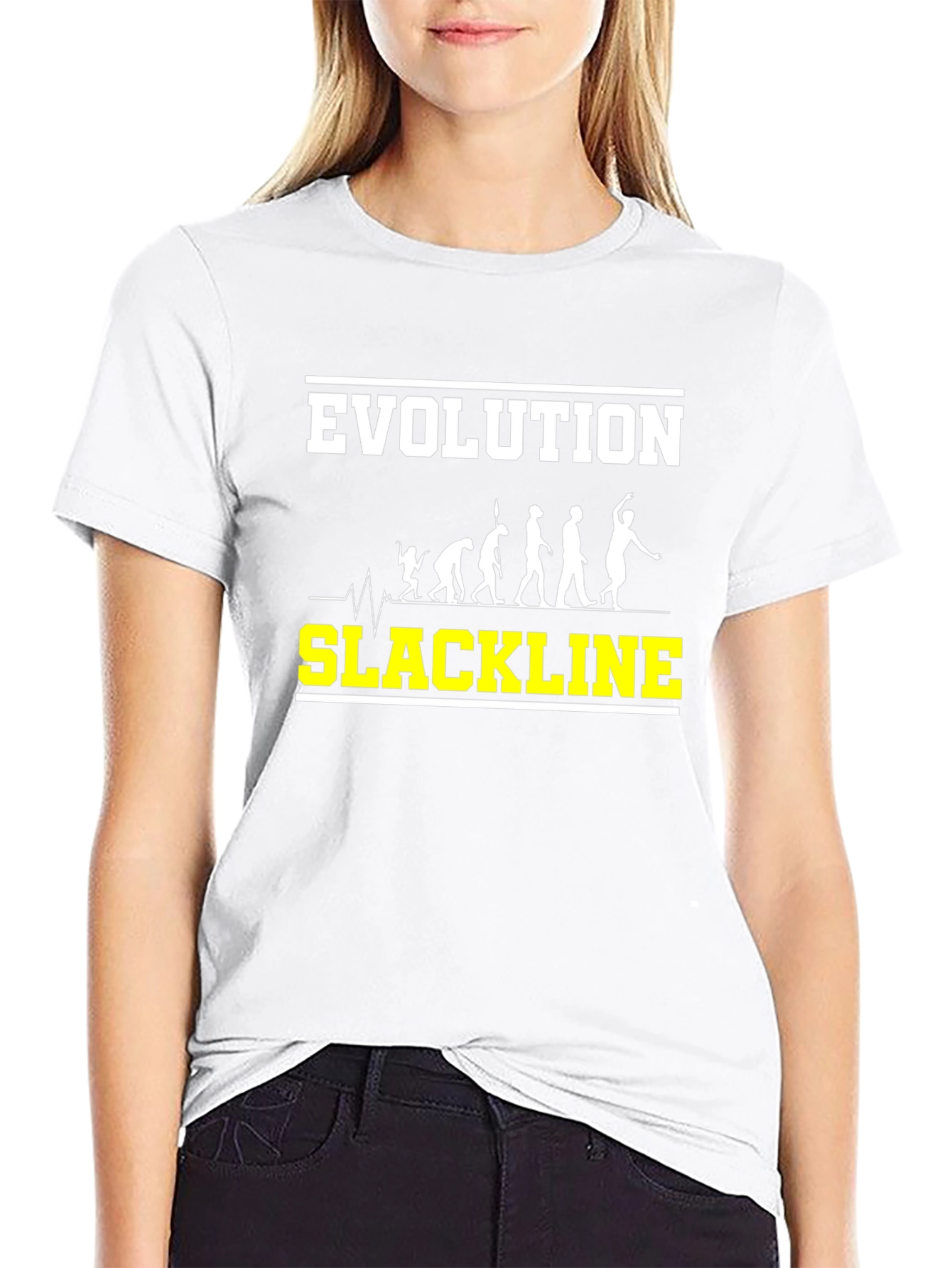 Evolution of Slackline Black T-Shirt