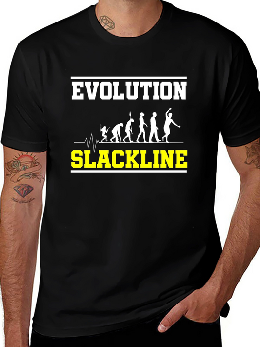 Evolution of Slackline Black T-Shirt