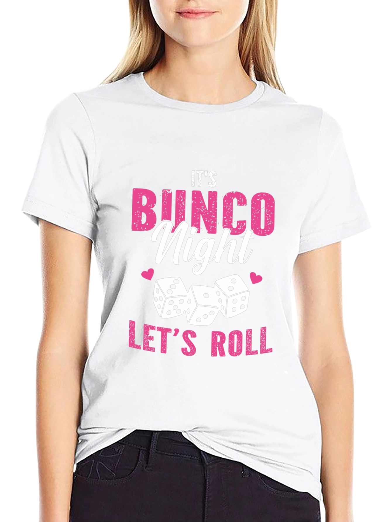 Its Bingo Night Lets Roll Black Graphic Tee