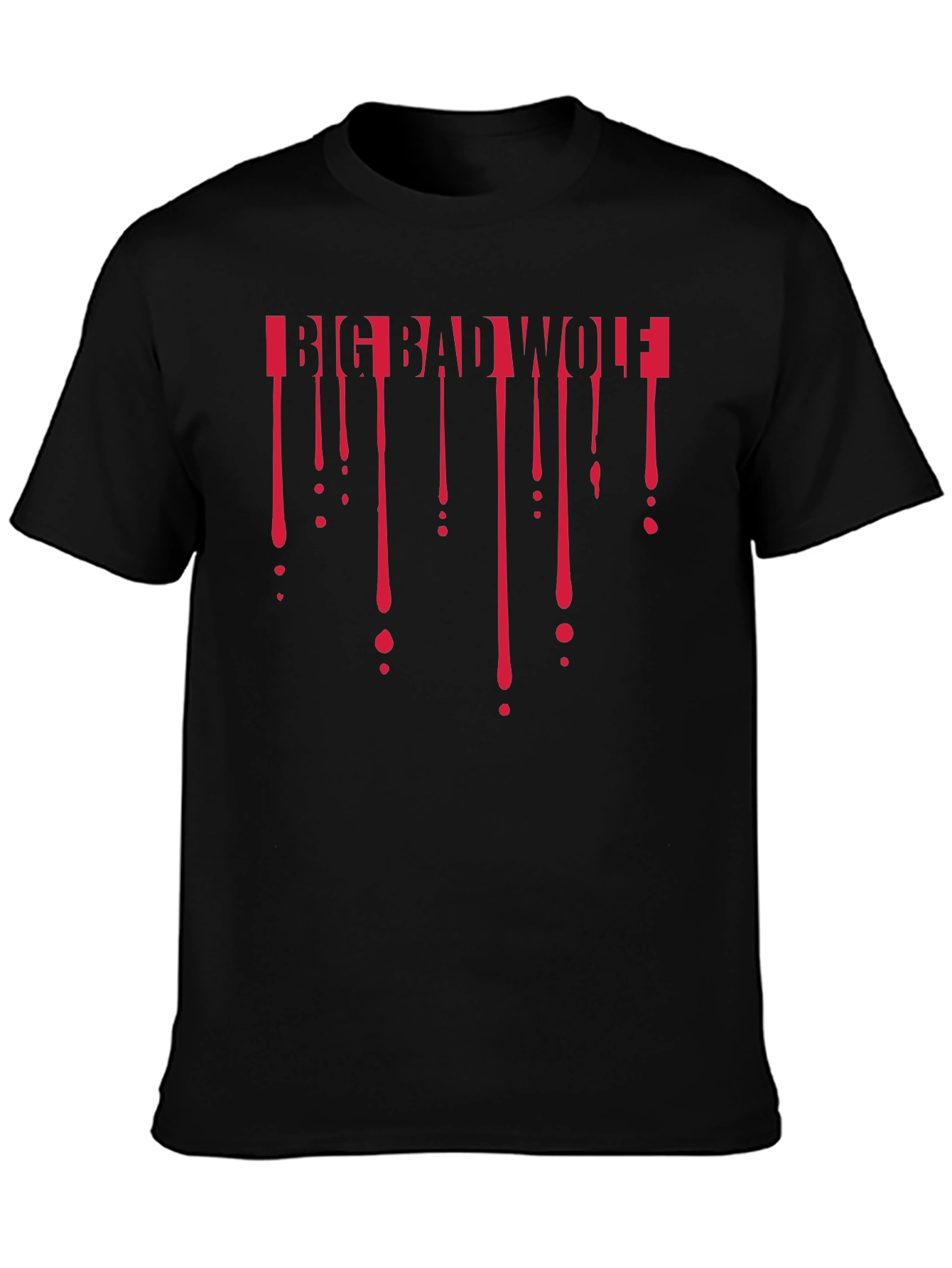 Big Bad Wolf Dripping T-Shirt - Black