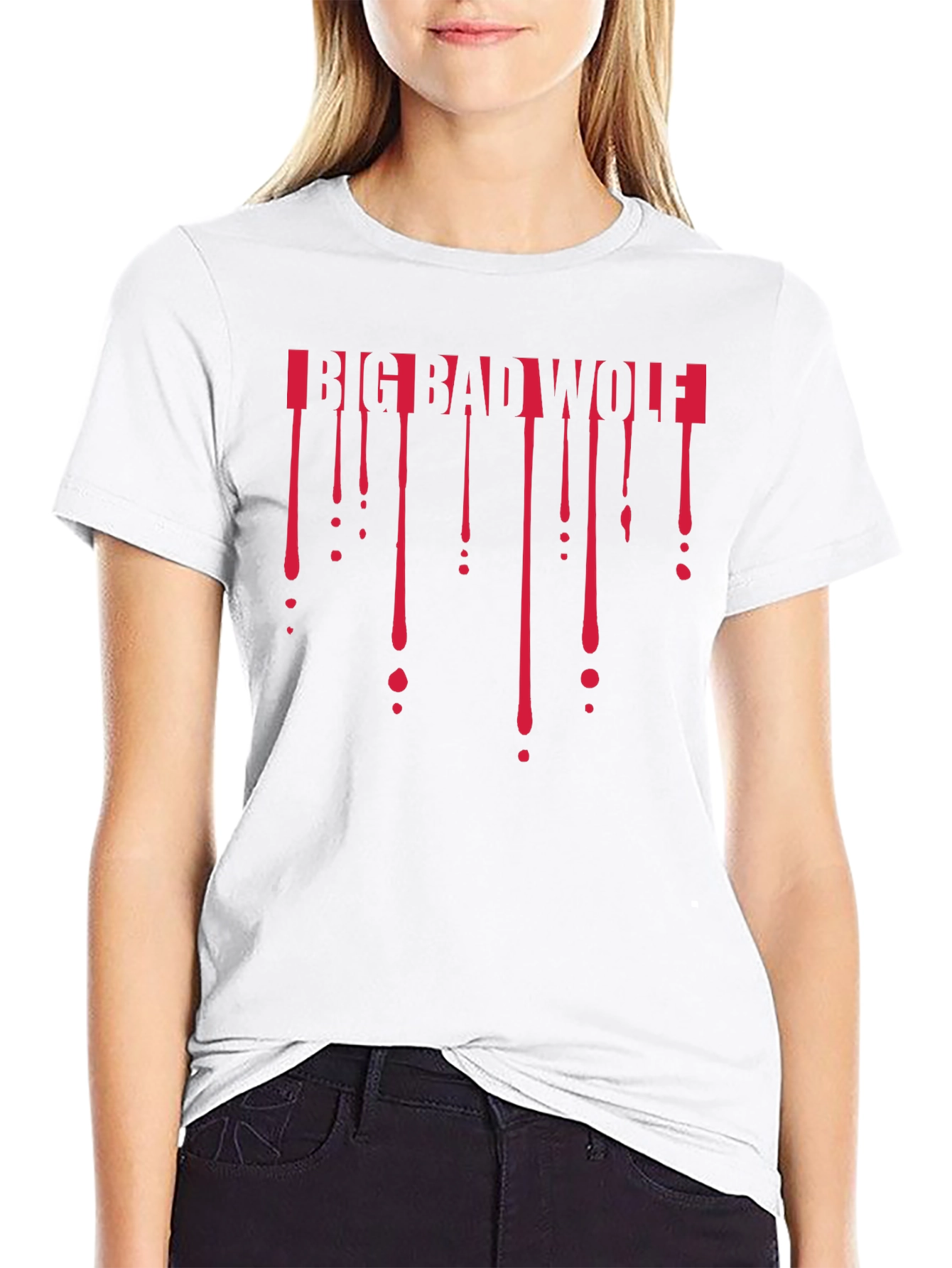 Big Bad Wolf Dripping T-Shirt - Black