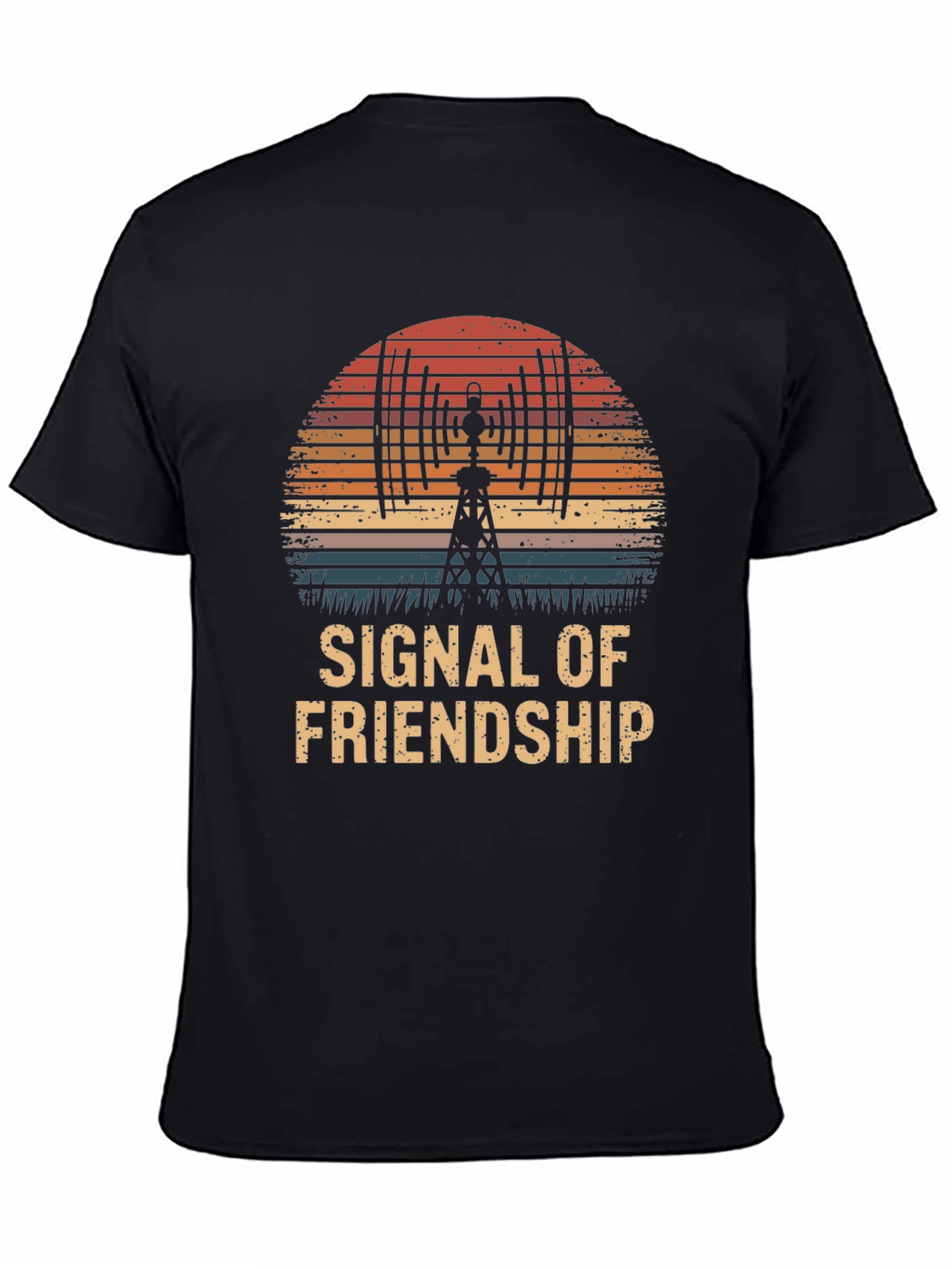 Signal of Friendship Graphic T-Shirt - Retro Sunset Design