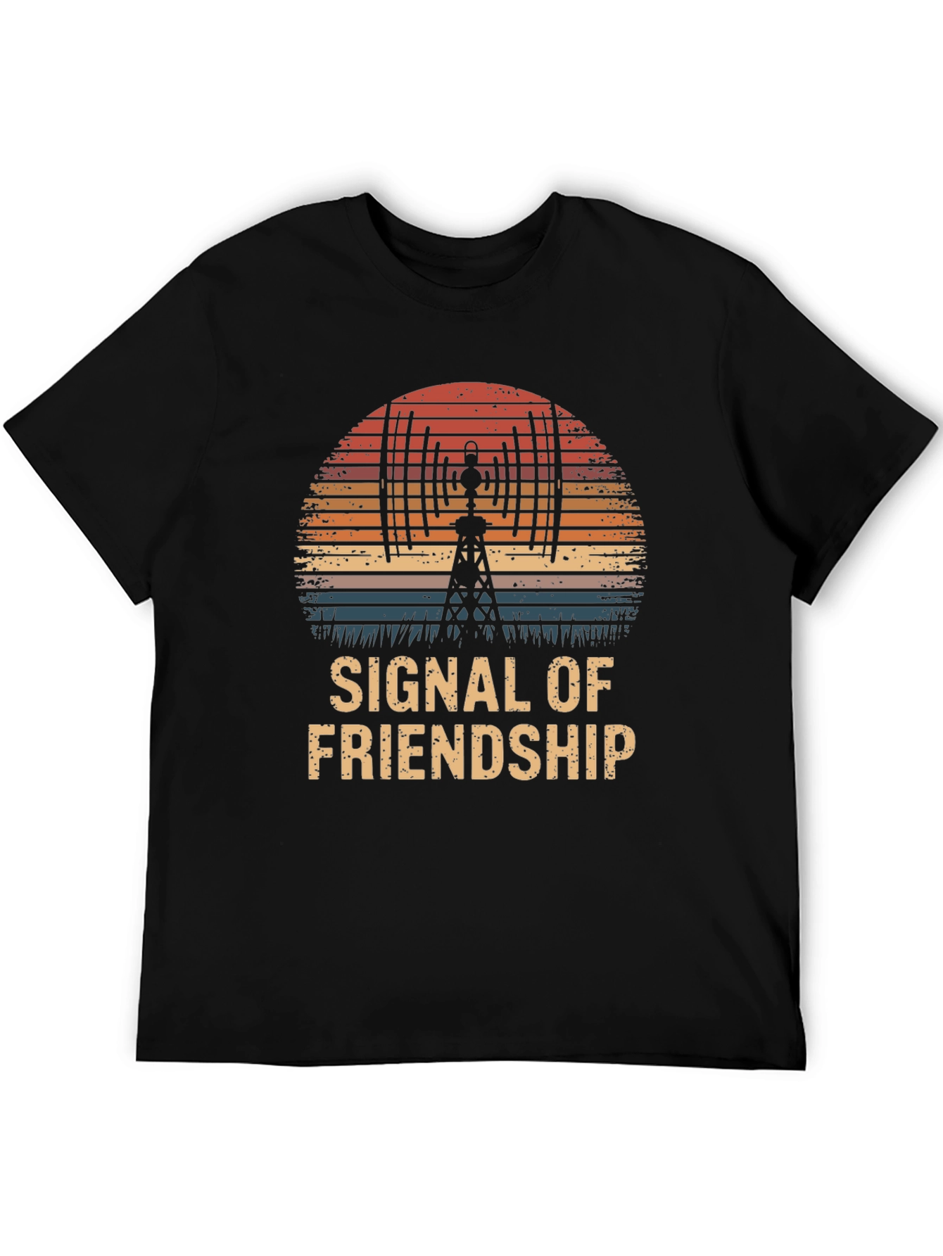 Signal of Friendship Graphic T-Shirt - Retro Sunset Design