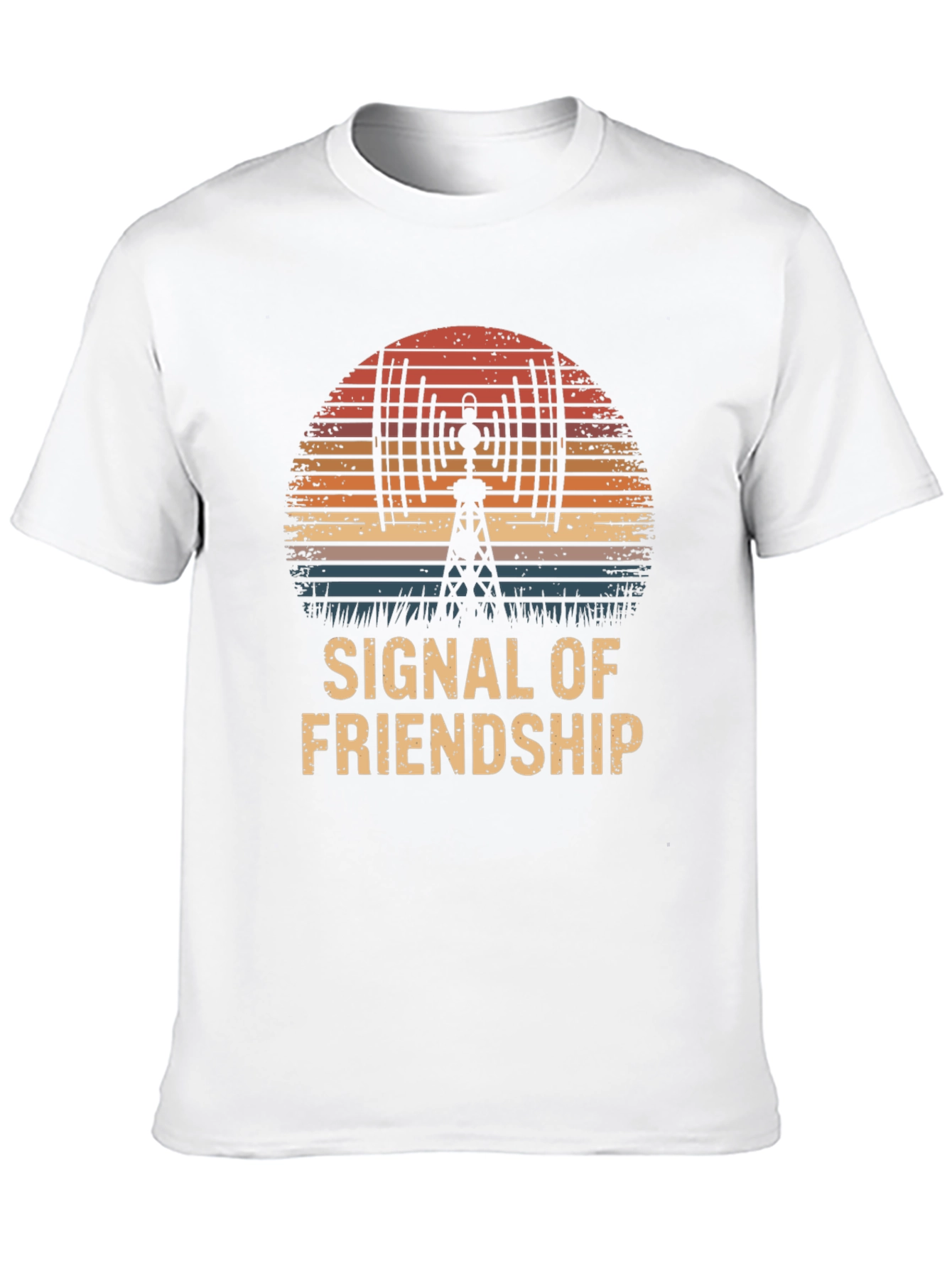 Signal of Friendship Graphic T-Shirt - Retro Sunset Design