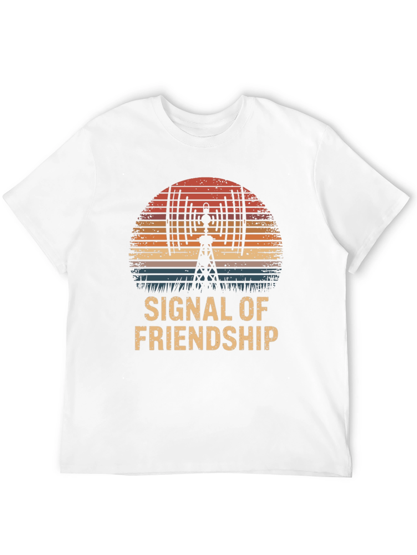 Signal of Friendship Graphic T-Shirt - Retro Sunset Design
