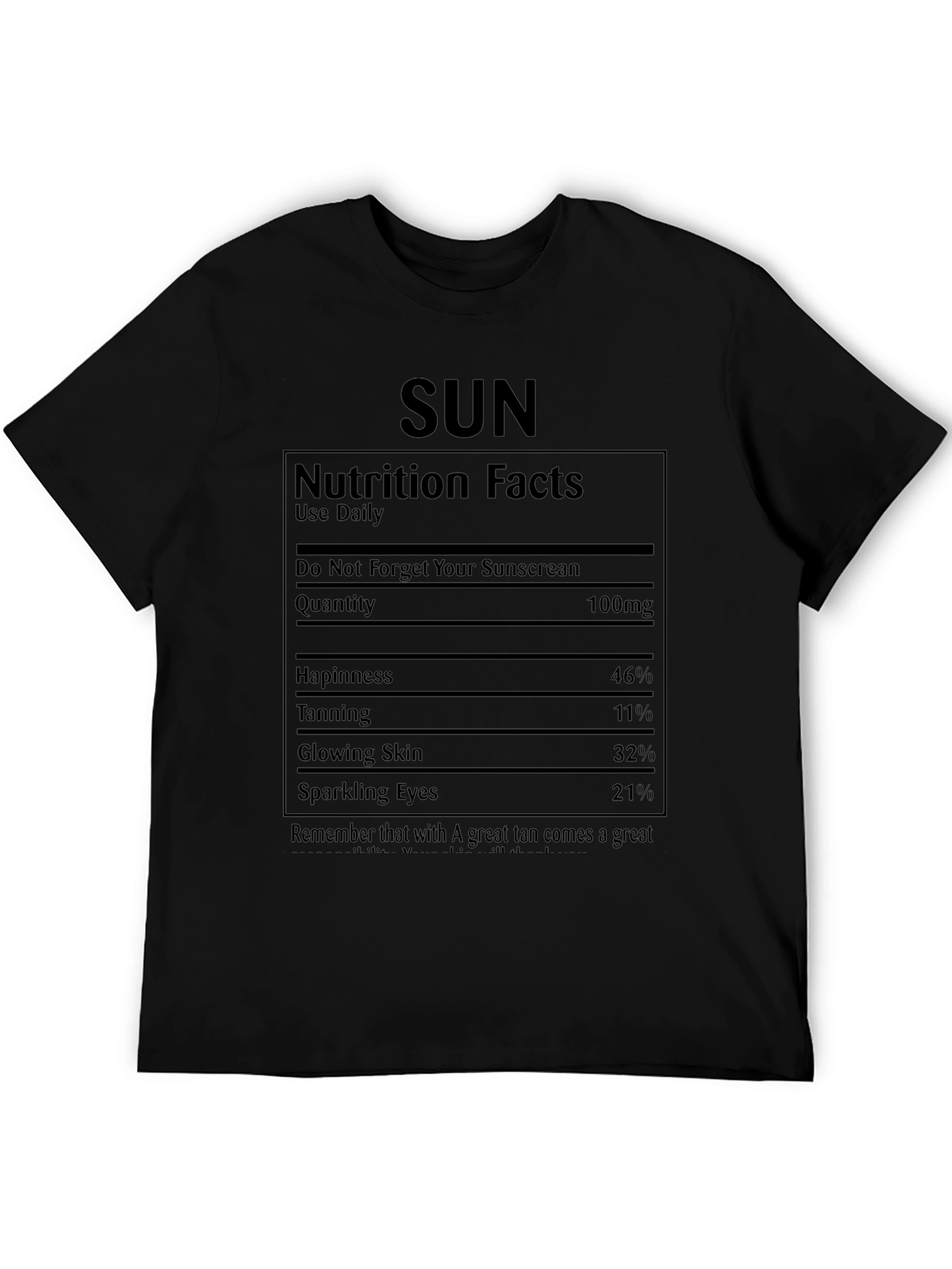 Sun Nutrition Facts T-Shirt - Wearable Vitamin D!