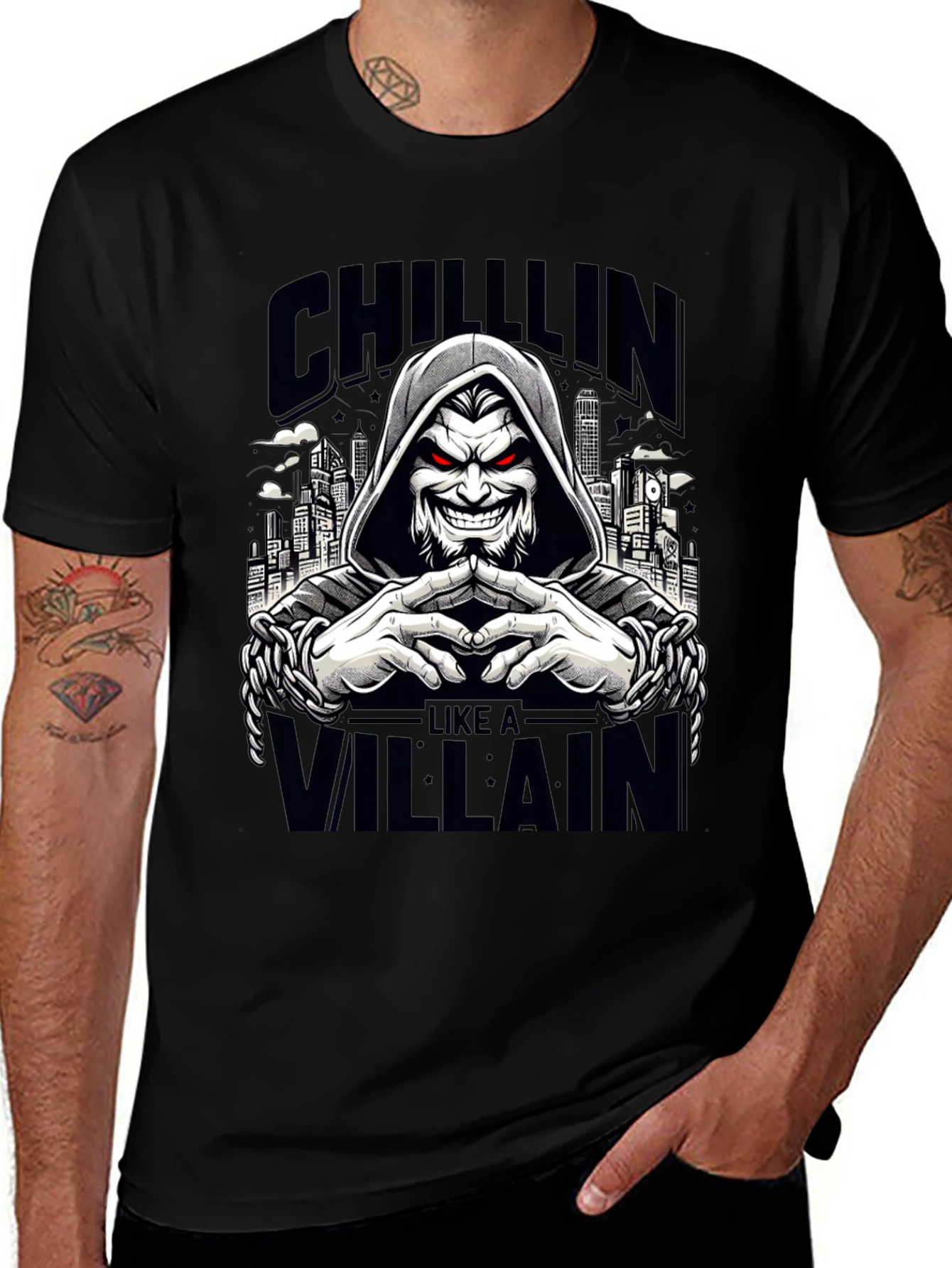 Chillin Like a Villain Graphic Tee - Black