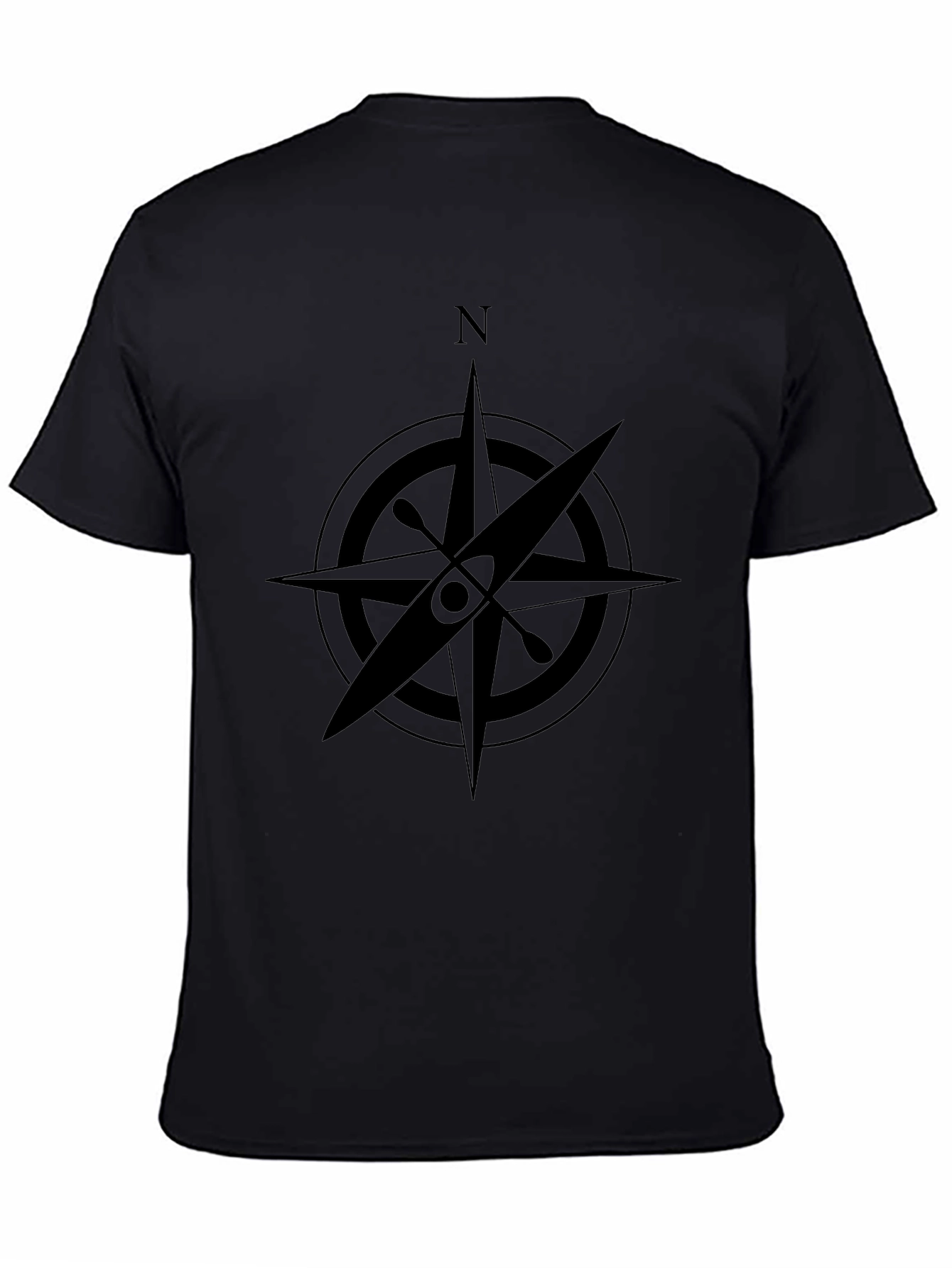 Kayak Compass Rose Black T-Shirt - Adventure Ready