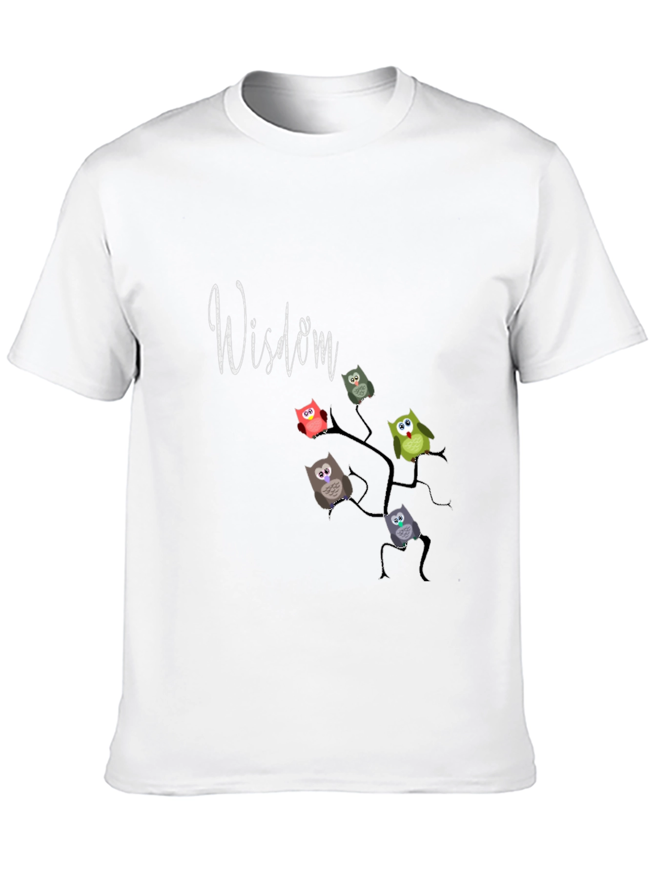 Wisdom Owl Branch Graphic T-Shirt - Black