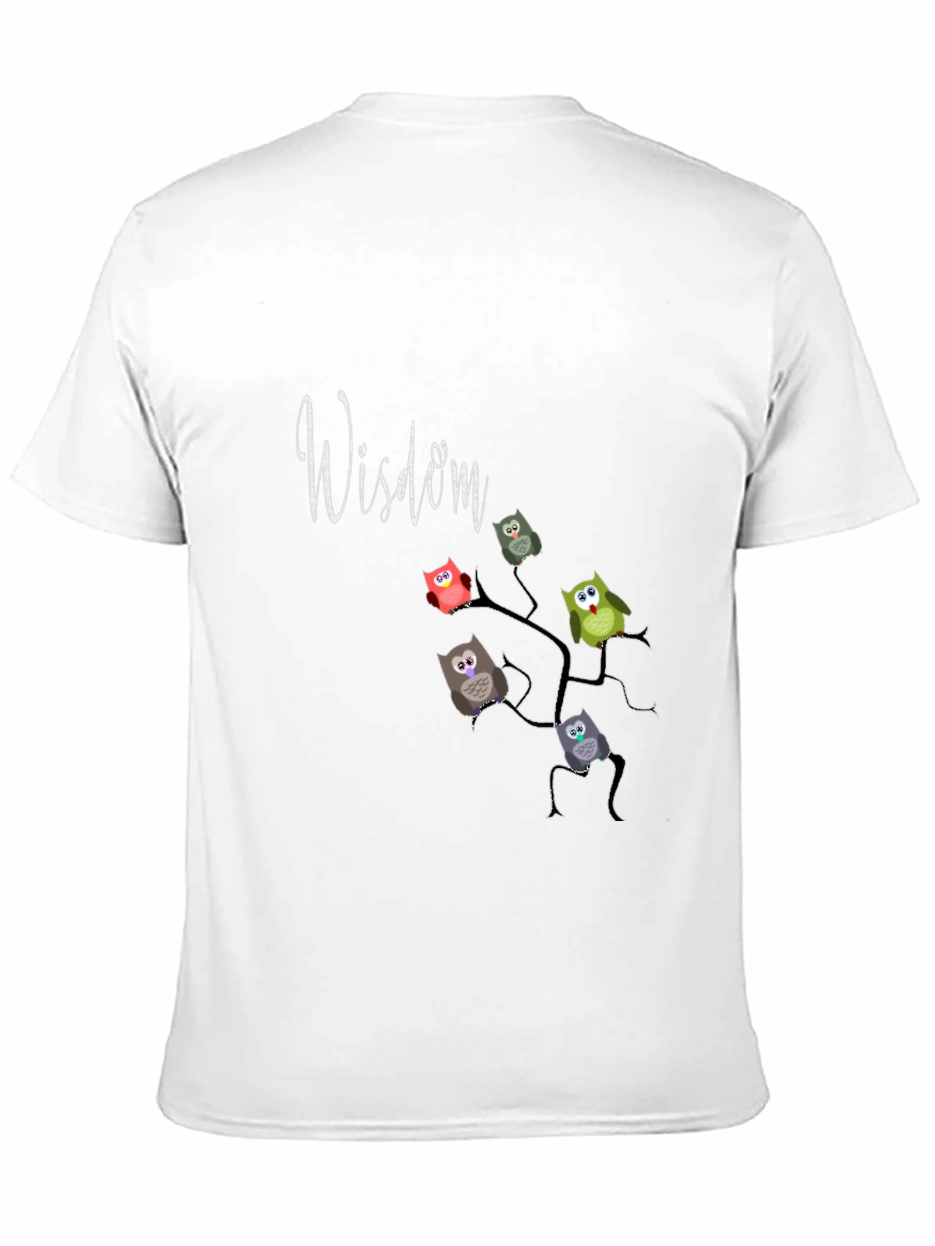 Wisdom Owl Branch Graphic T-Shirt - Black