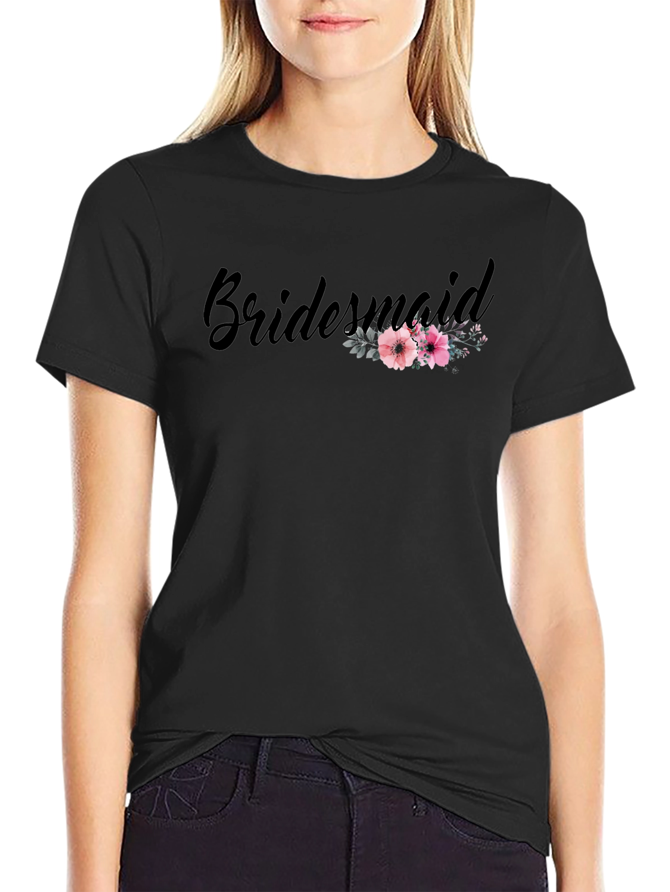 Bridesmaid Floral T-Shirt - Elegant Wedding Party Tee