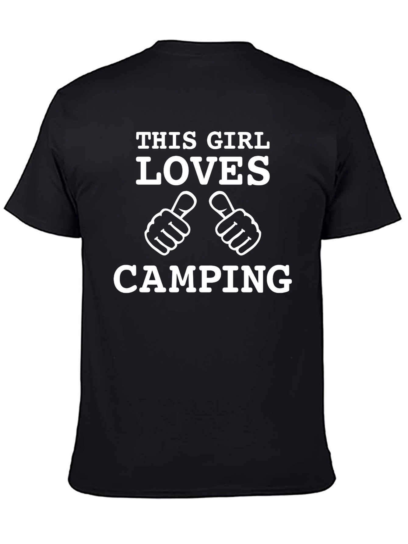 This Girl Loves Camping Graphic Tee - Black