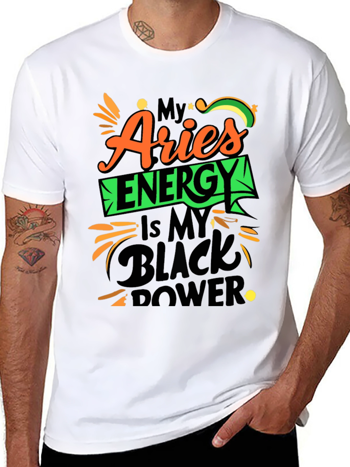 Aries Energy Black Power T-Shirt