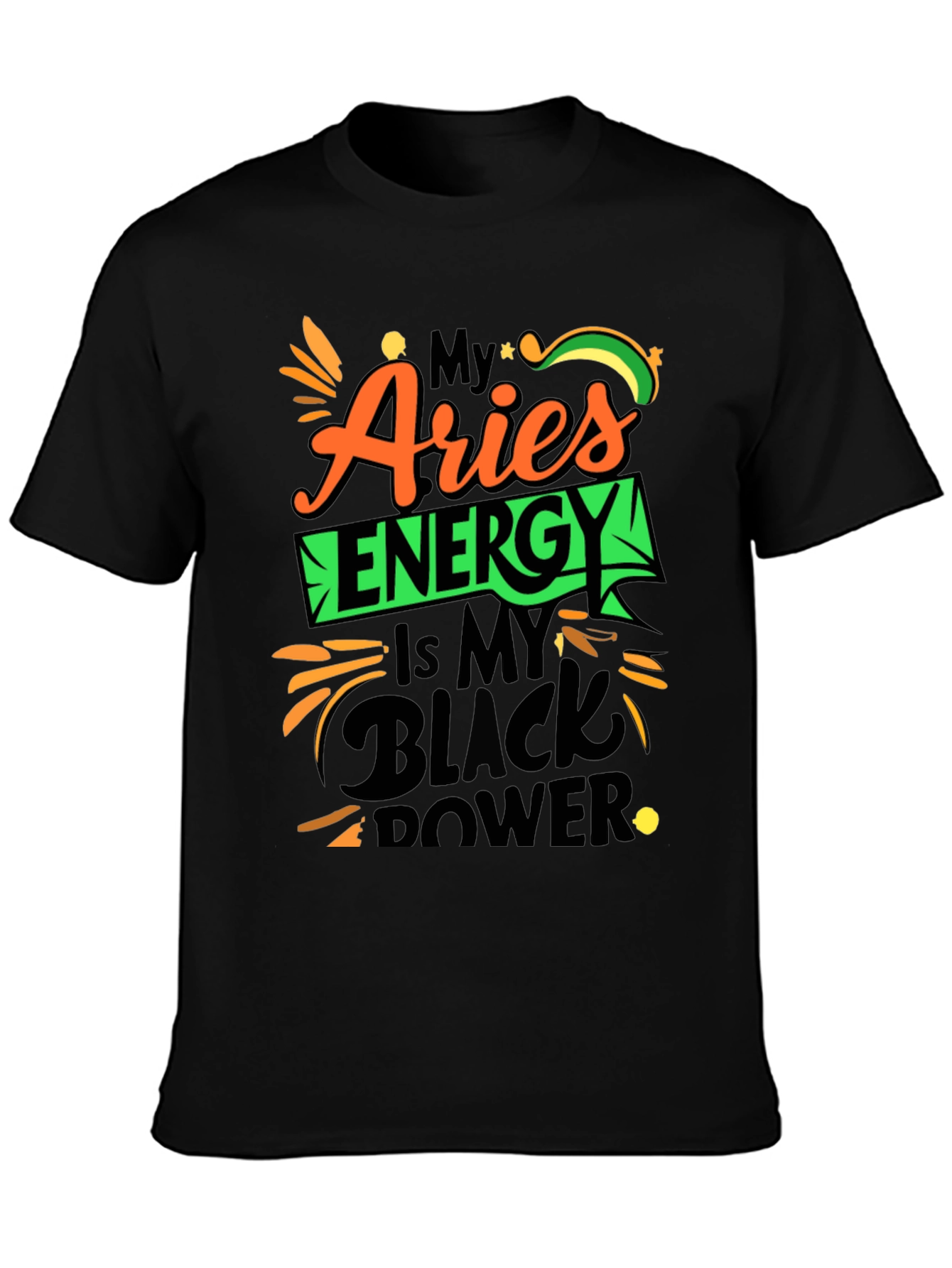 Aries Energy Black Power T-Shirt