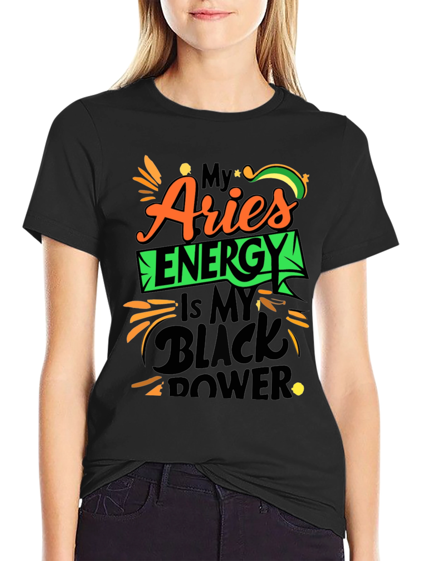 Aries Energy Black Power T-Shirt
