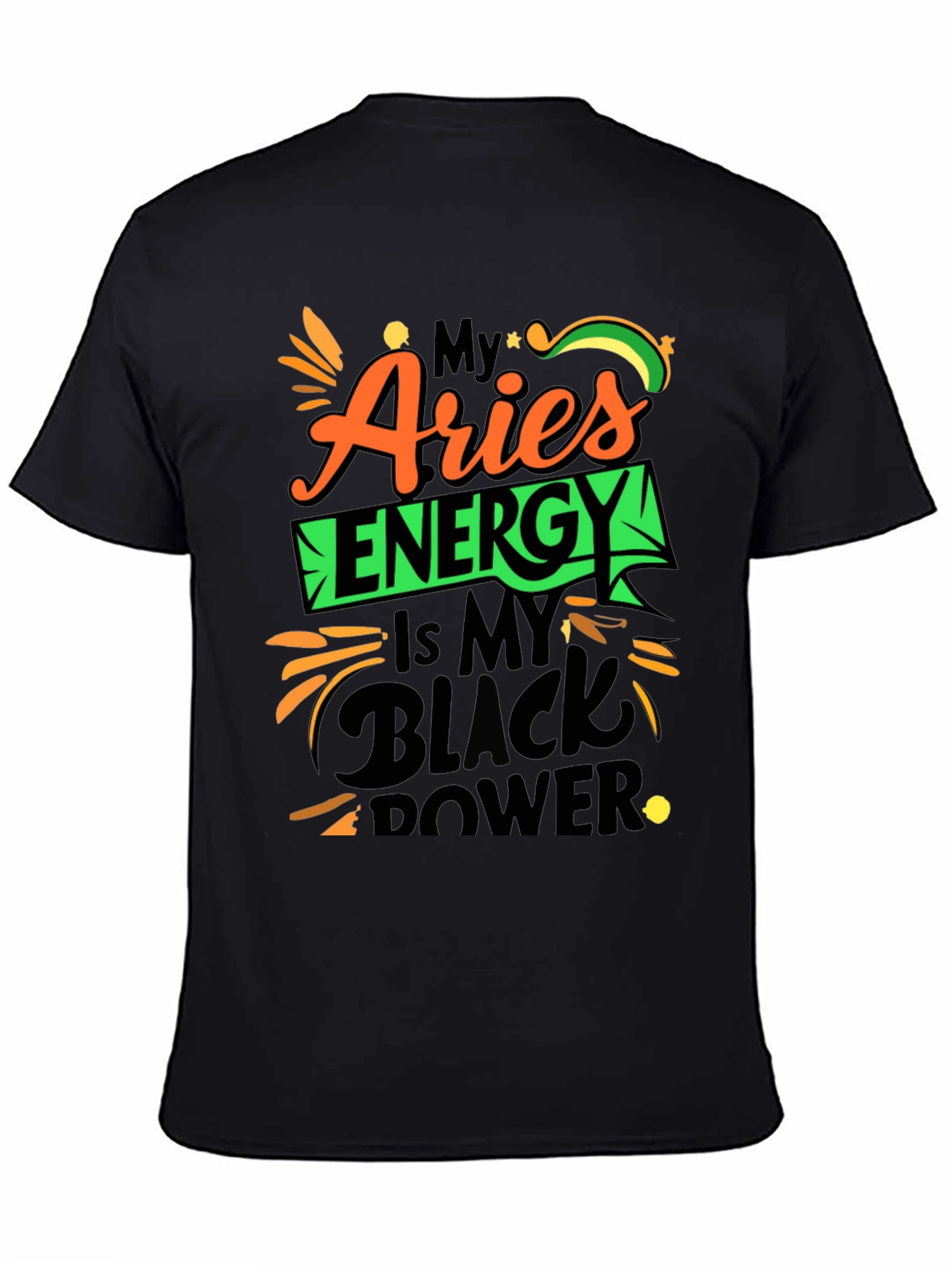 Aries Energy Black Power T-Shirt