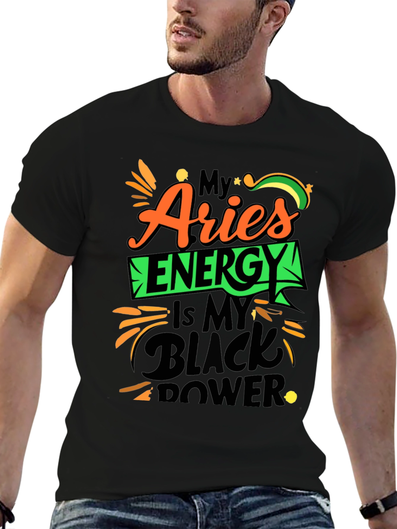 Aries Energy Black Power T-Shirt
