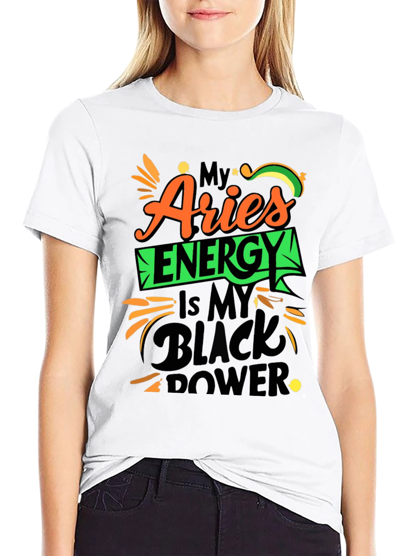 Aries Energy Black Power T-Shirt